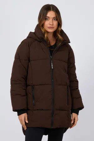 All About Eve Remi Luxe Midi Puffer Brown
