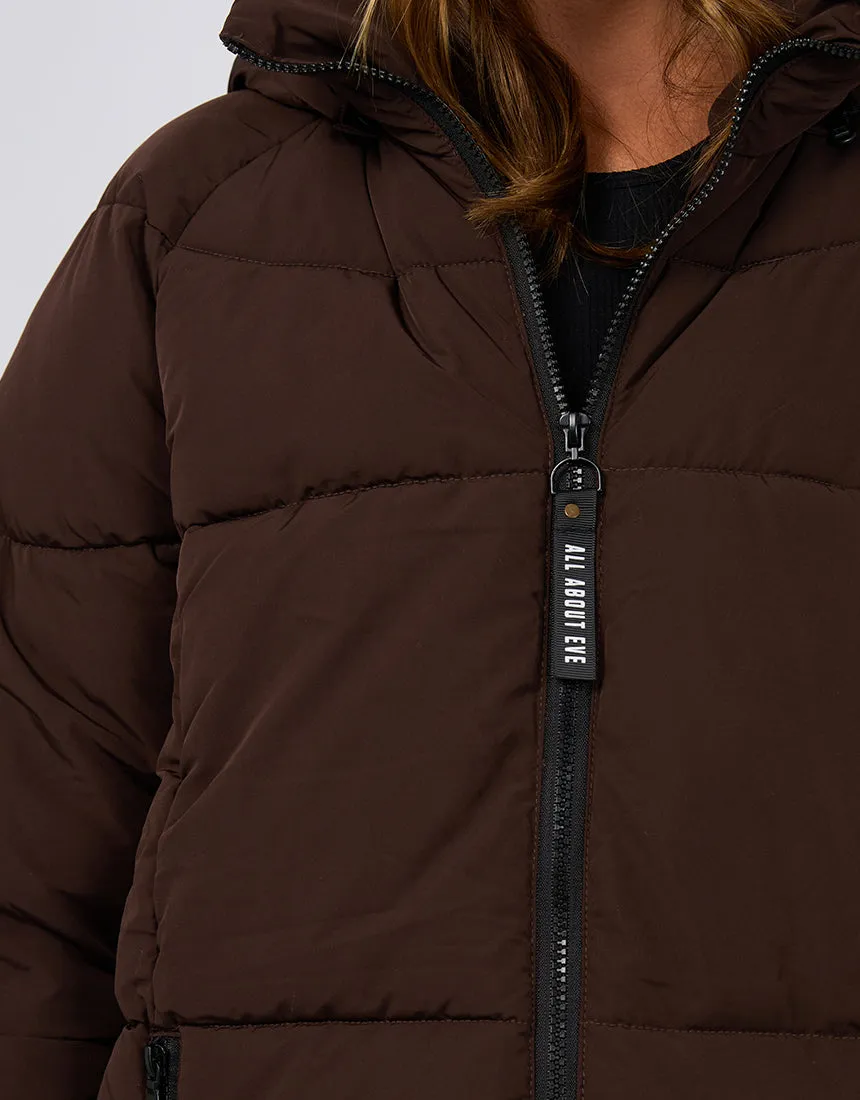 All About Eve Remi Luxe Midi Puffer Brown