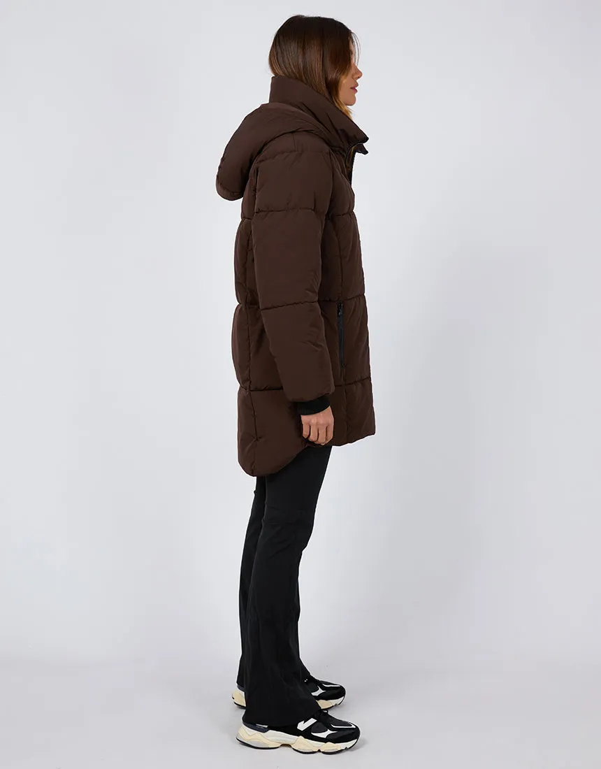 All About Eve Remi Luxe Midi Puffer Brown