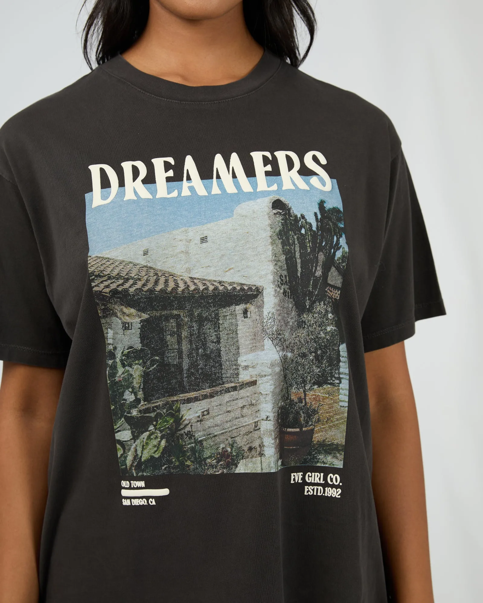 All About Eve San Diego Dream Oversized Tee Washed Black