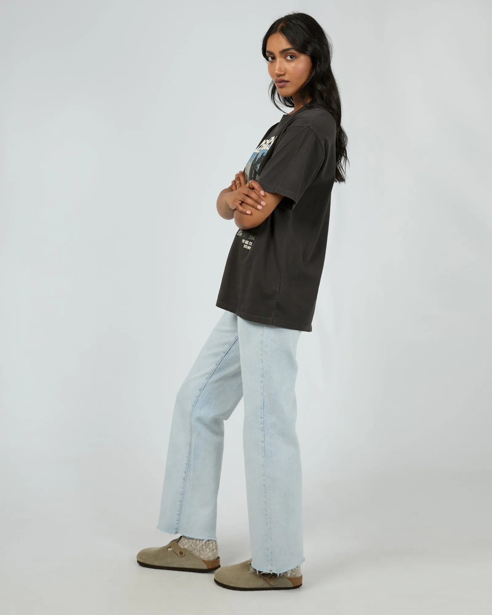 All About Eve San Diego Dream Oversized Tee Washed Black