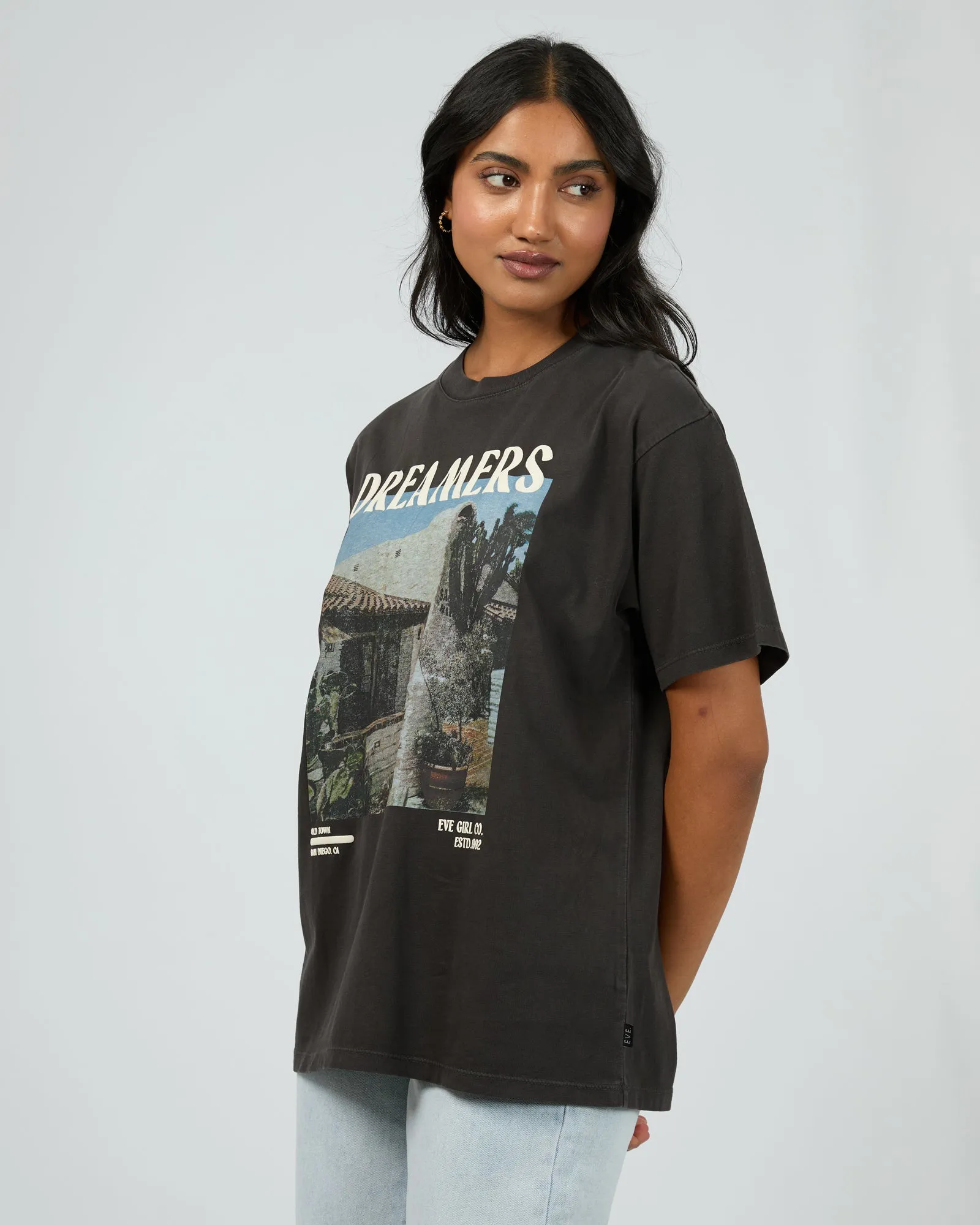 All About Eve San Diego Dream Oversized Tee Washed Black