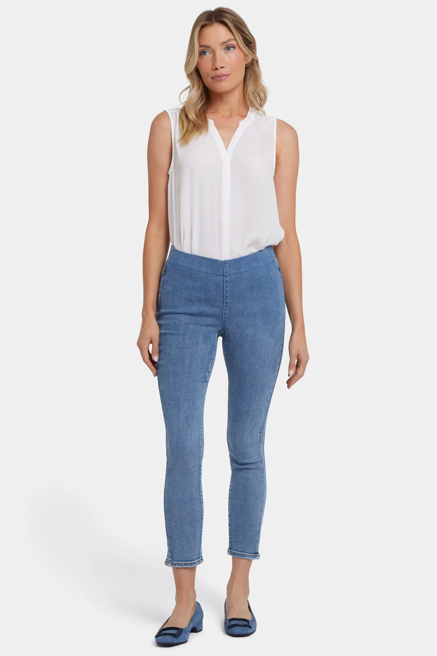 Ami Skinny Ankle Pull-On Jeans - Minorca Isle