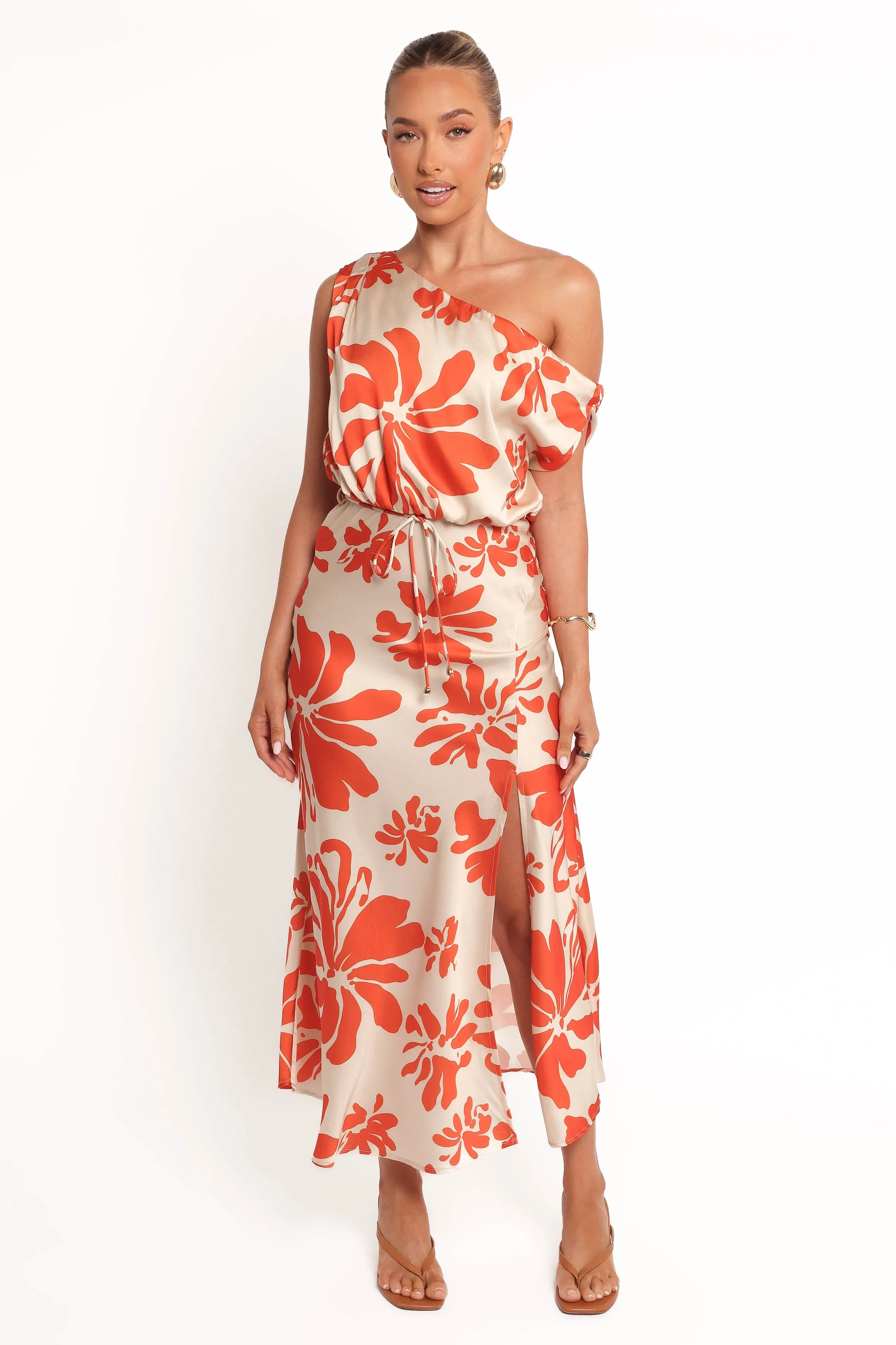 Ana Midi Dress - Red Floral
