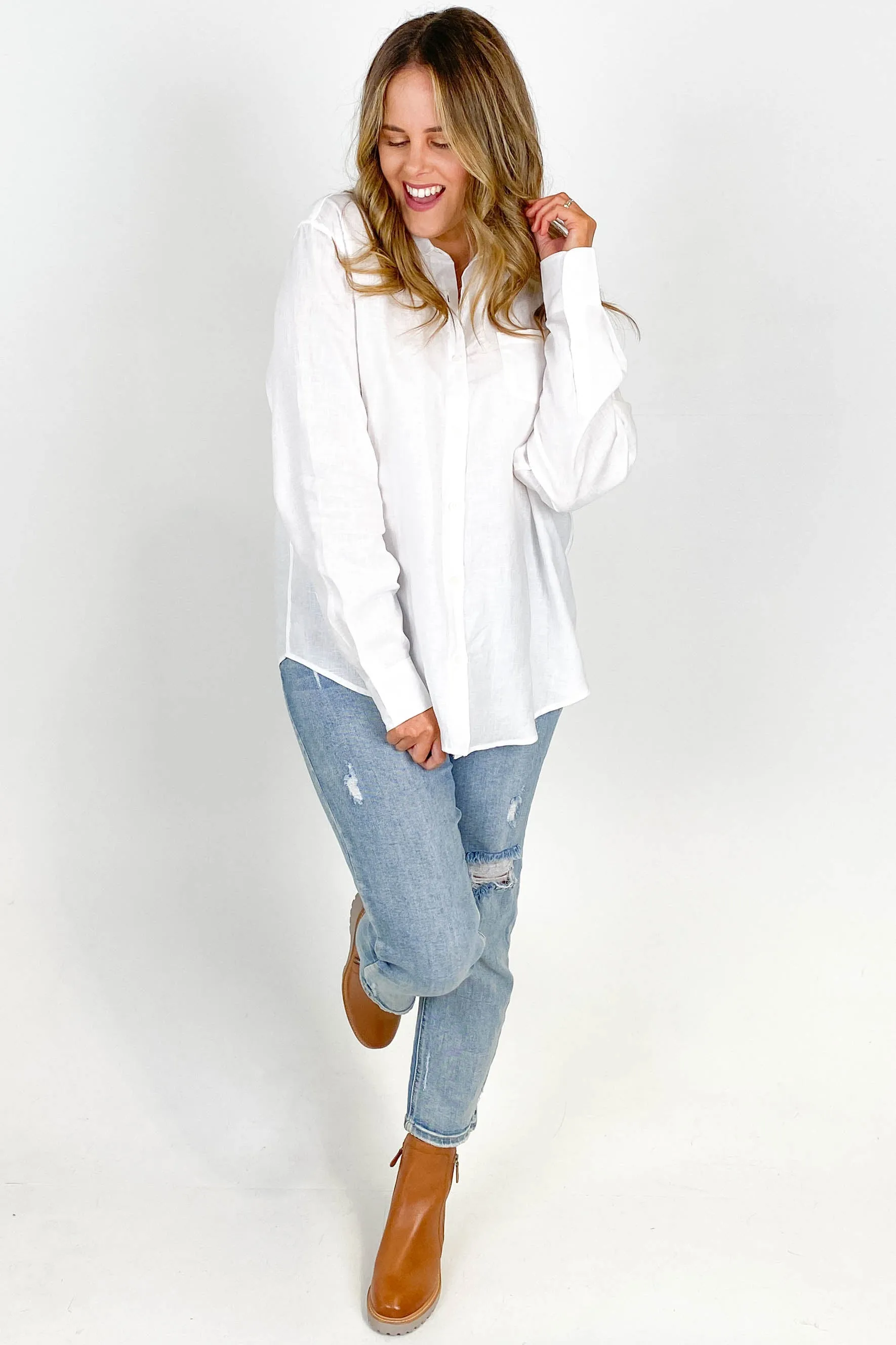 AS Colour Linen Shirt White