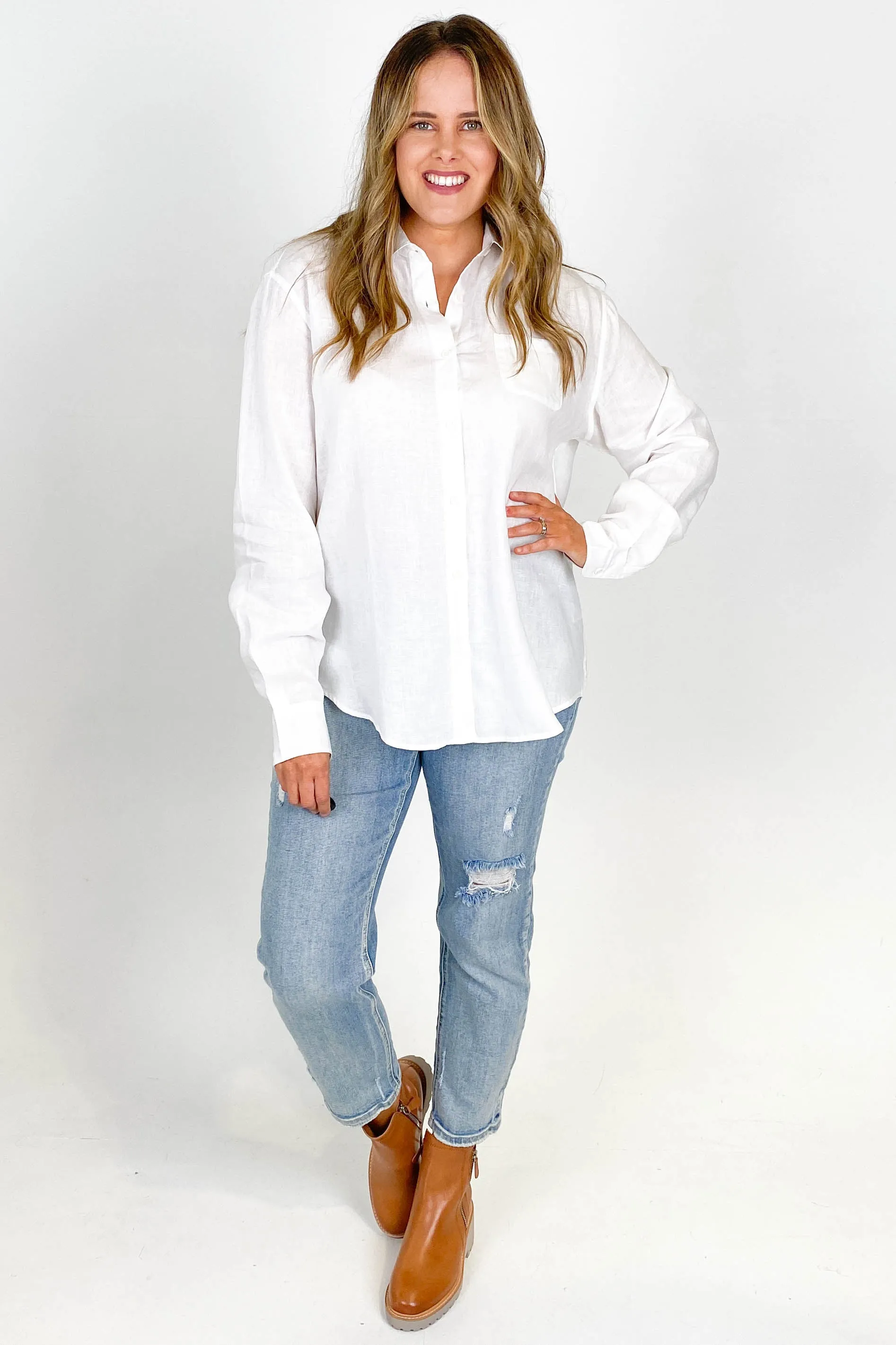 AS Colour Linen Shirt White