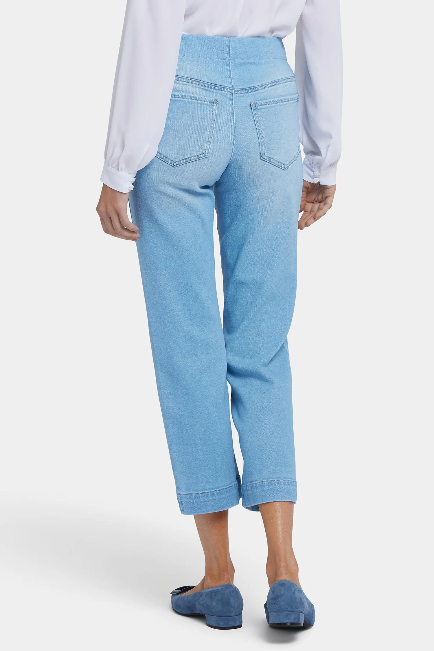 Bailey Relaxed Straight Ankle Pull-On Jeans - Canary Beach