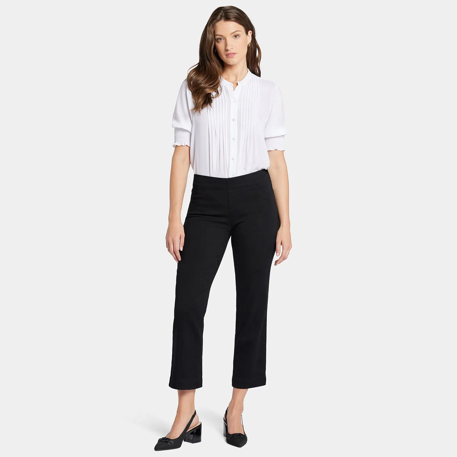 Bailey Relaxed Straight Ankle Pull-On Jeans - Overdye Black