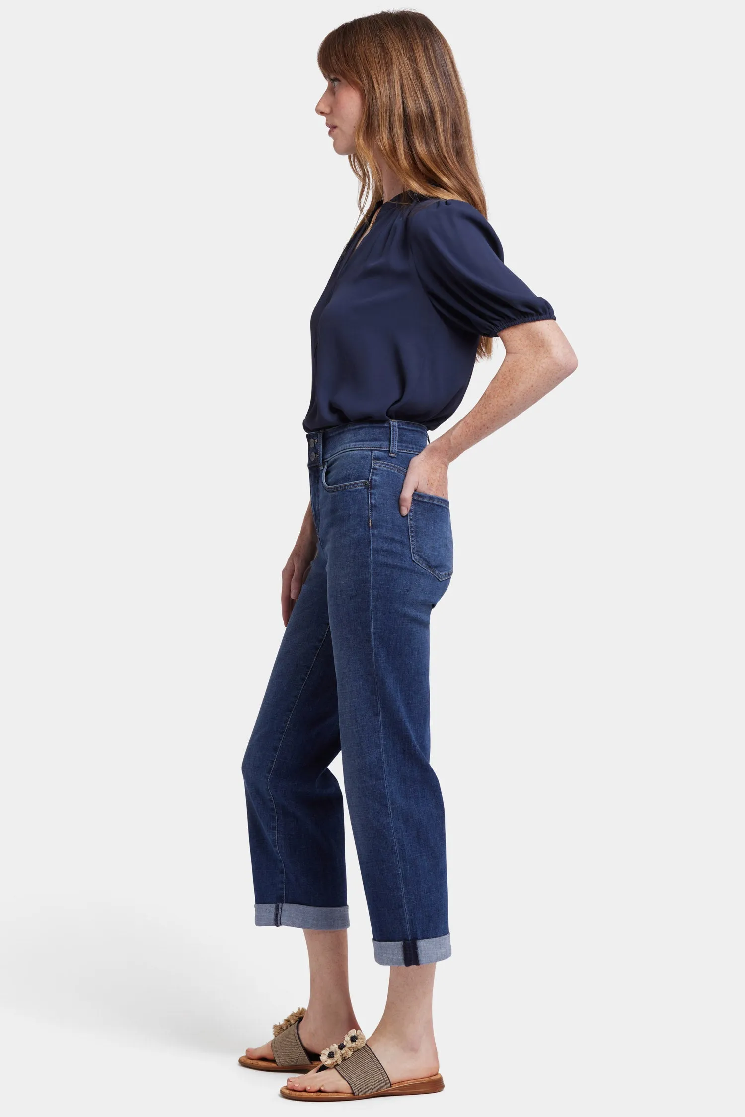 Bailey Relaxed Straight Crop Jeans - Asturia Shore
