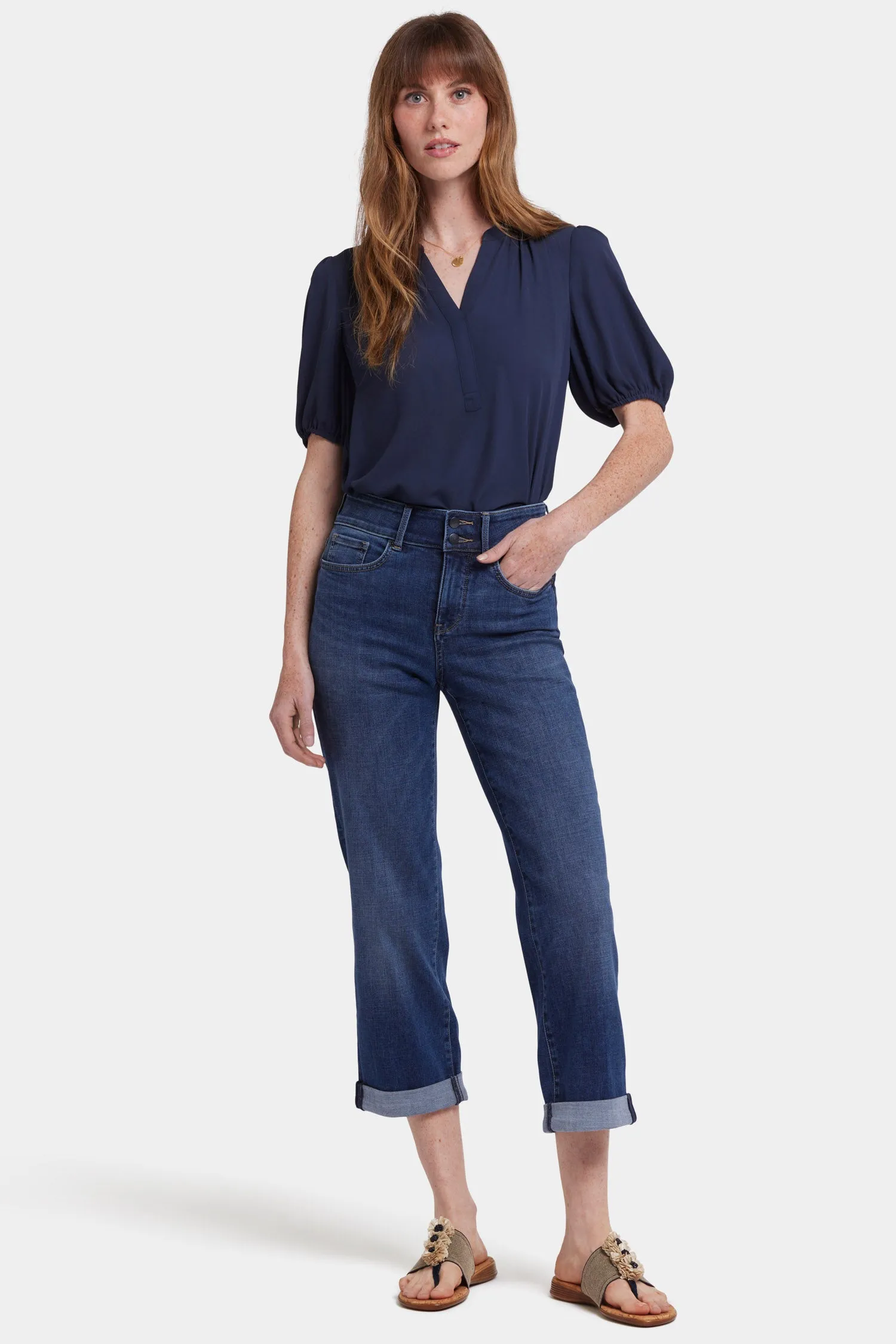 Bailey Relaxed Straight Crop Jeans - Asturia Shore