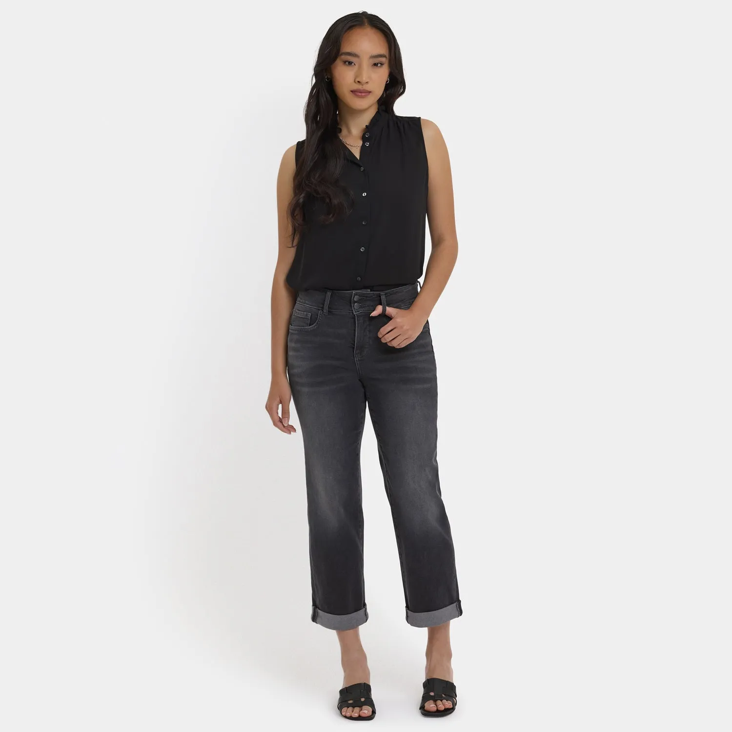Bailey Relaxed Straight Crop Jeans - Castile Dream