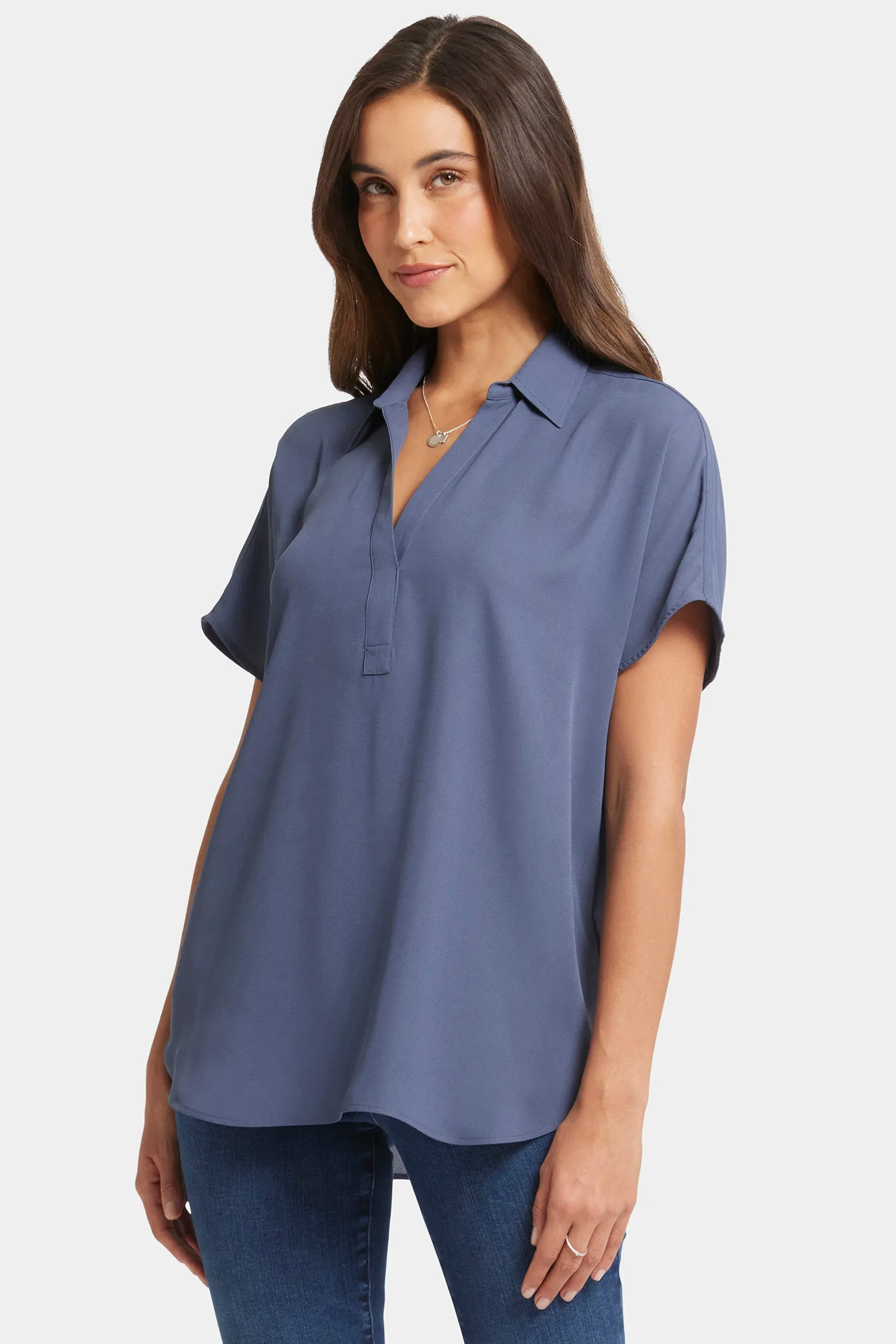 Becky Short Sleeved Blouse - Cascade Lake