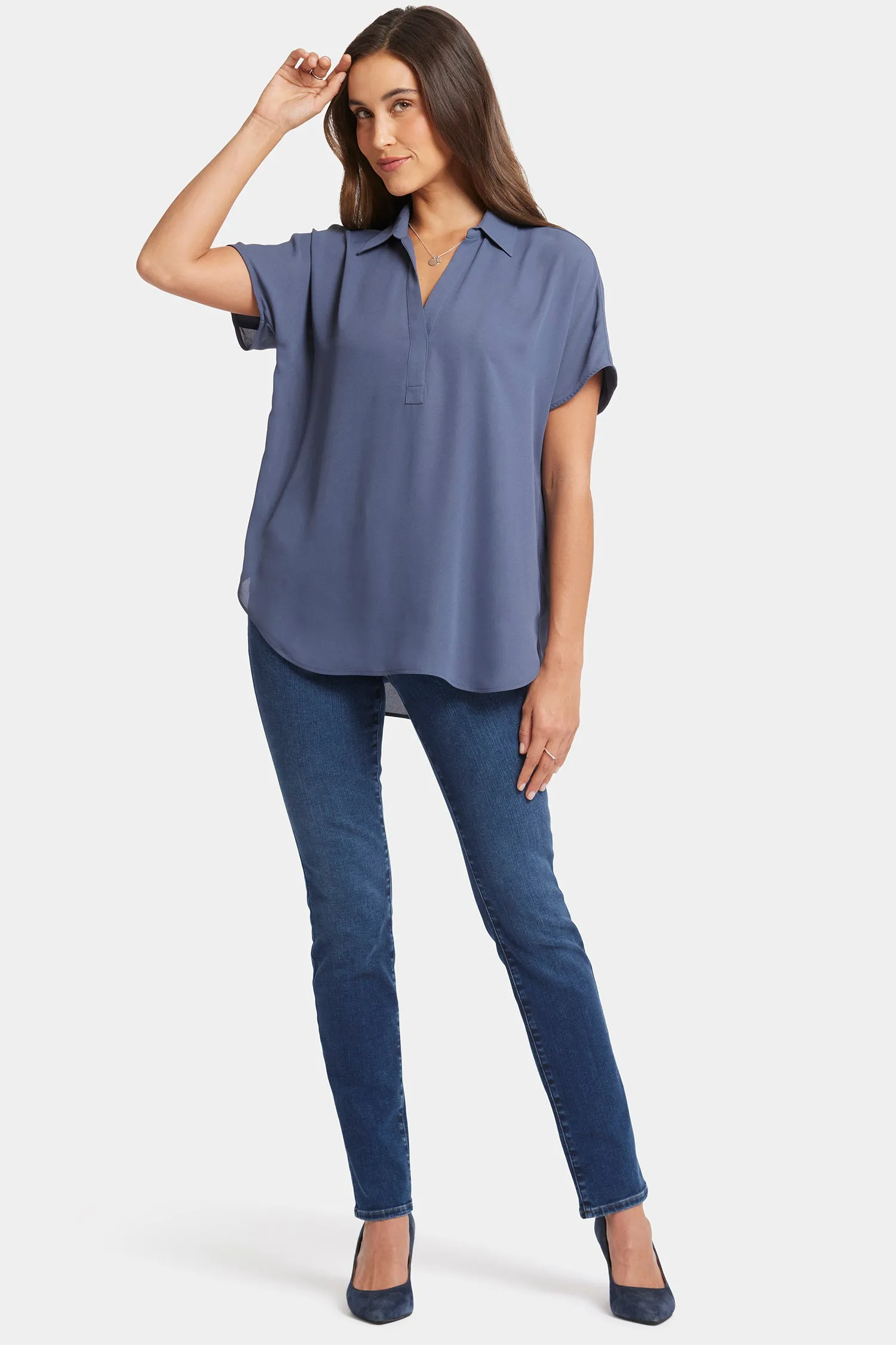 Becky Short Sleeved Blouse - Cascade Lake