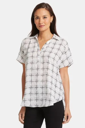 Becky Short Sleeved Blouse - Skylight