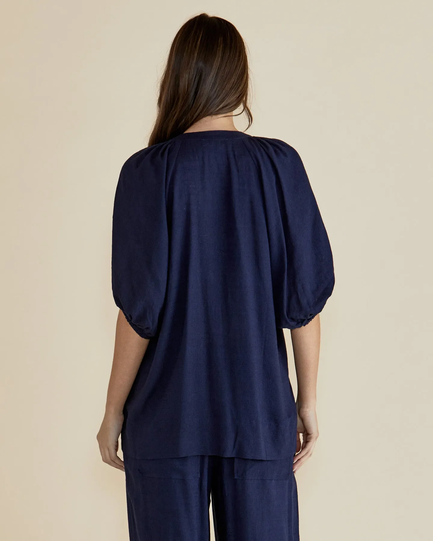 Betty Basics Asher Blouse Dark Blue