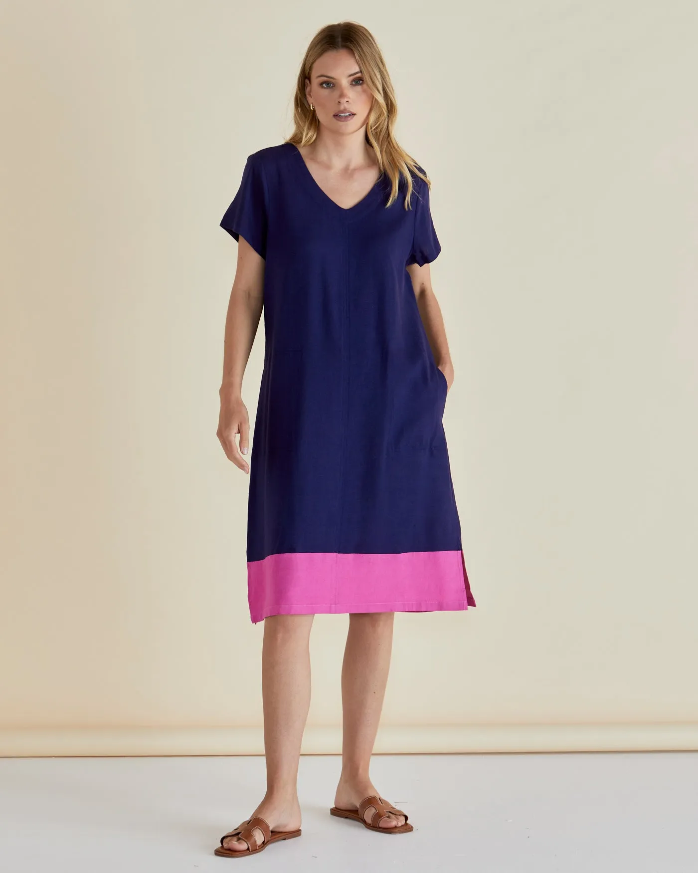 Betty Basics Elwood Dress Navy Pink