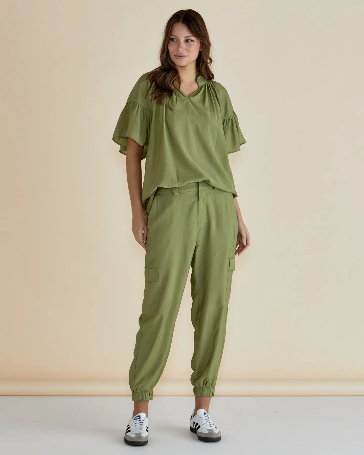 Betty Basics Vivienne Blouse Pistachio
