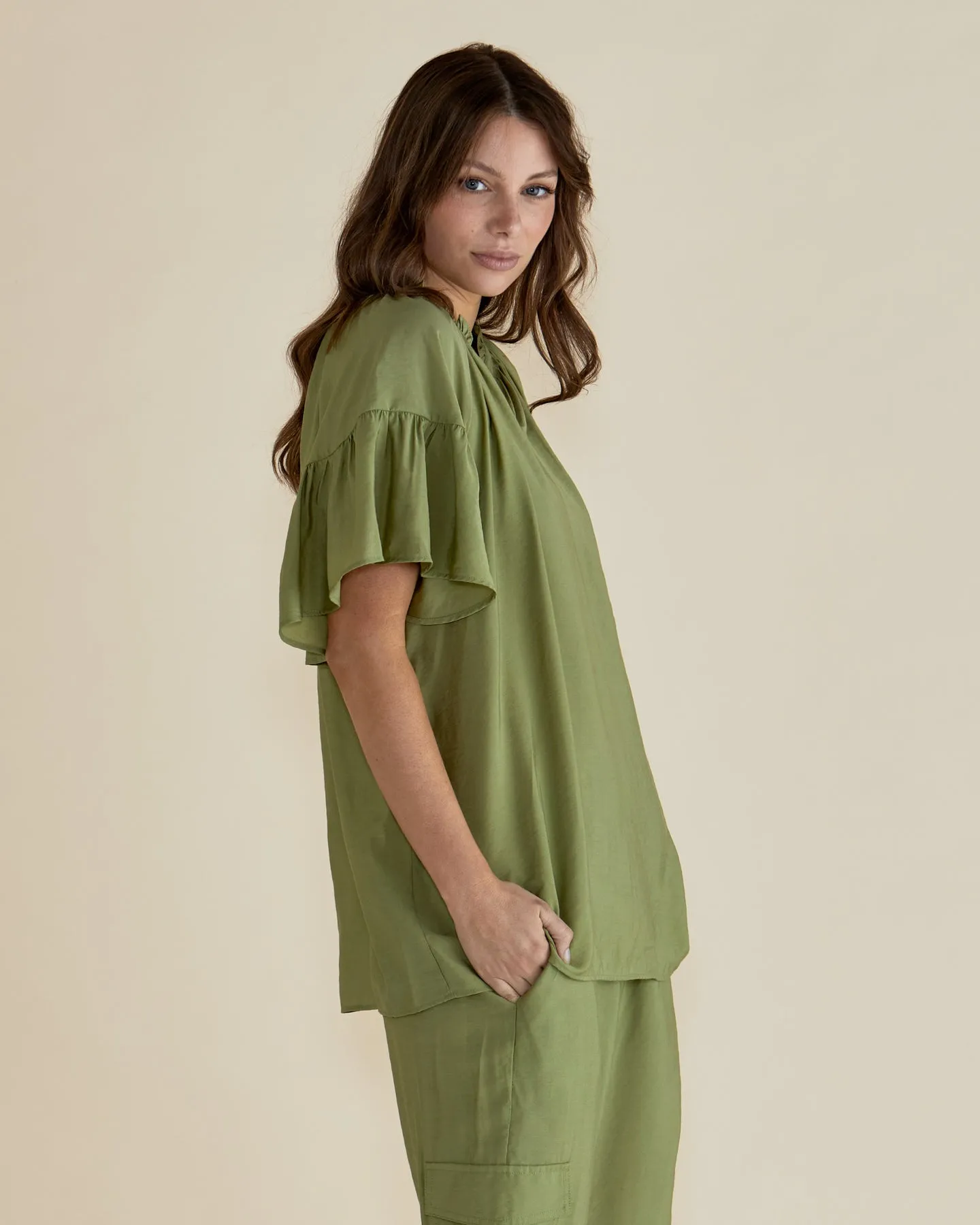 Betty Basics Vivienne Blouse Pistachio