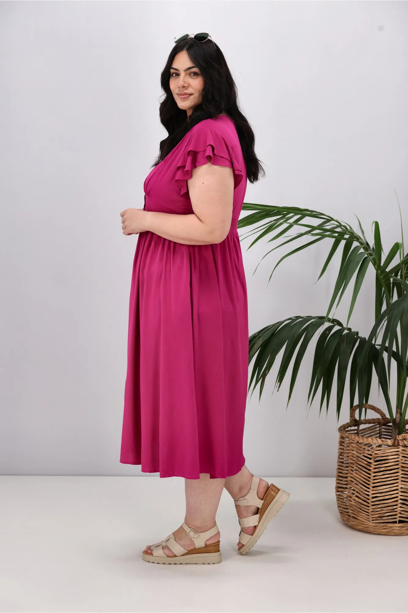 Boho Australia Ridley Dress Magenta