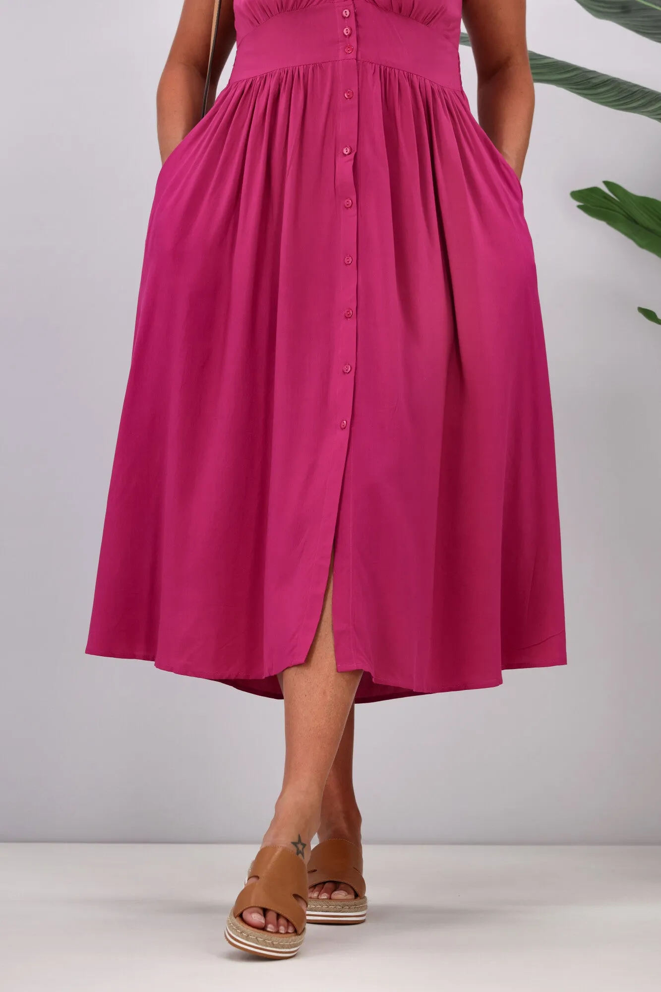 Boho Australia Ridley Dress Magenta