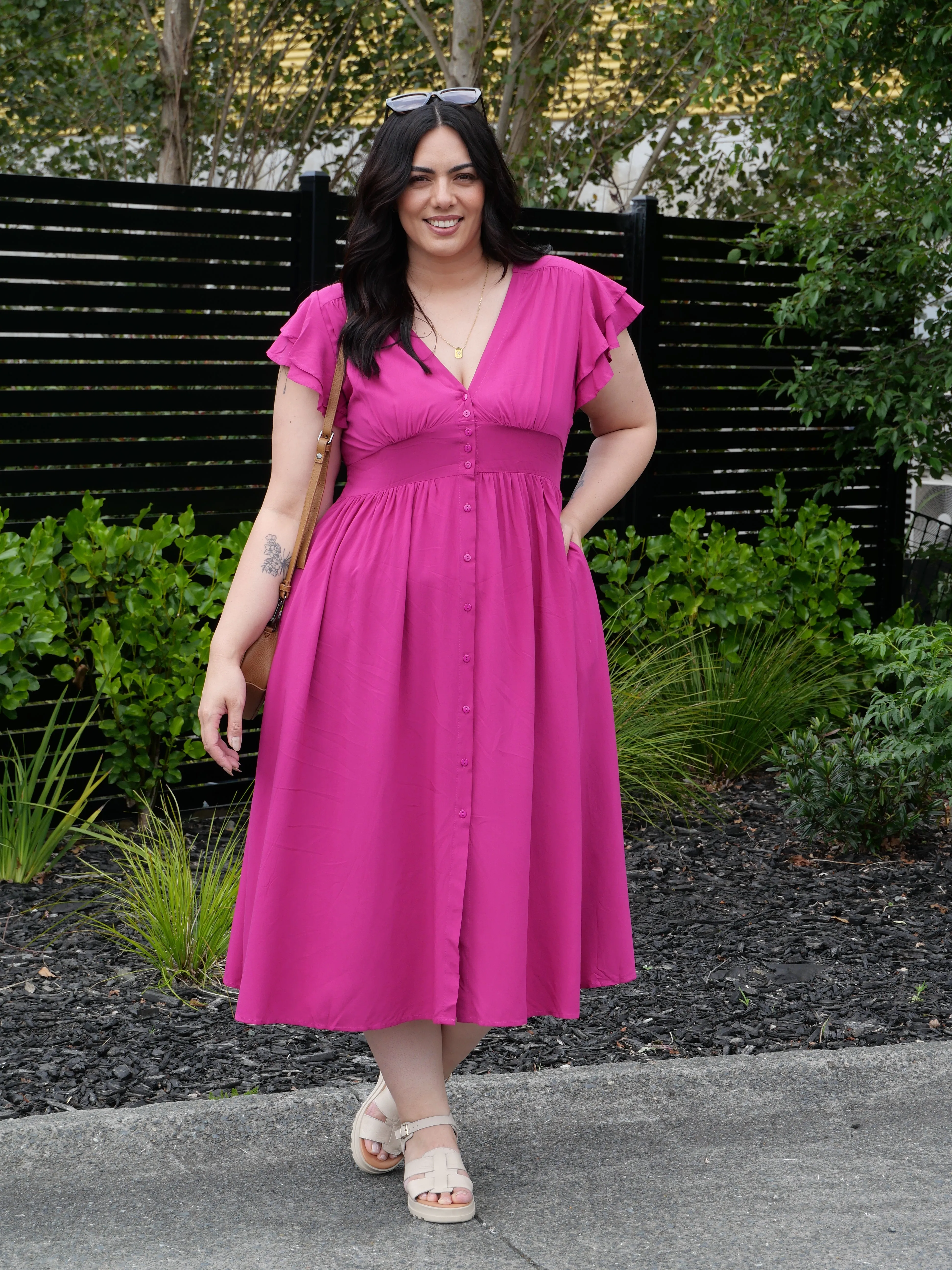 Boho Australia Ridley Dress Magenta