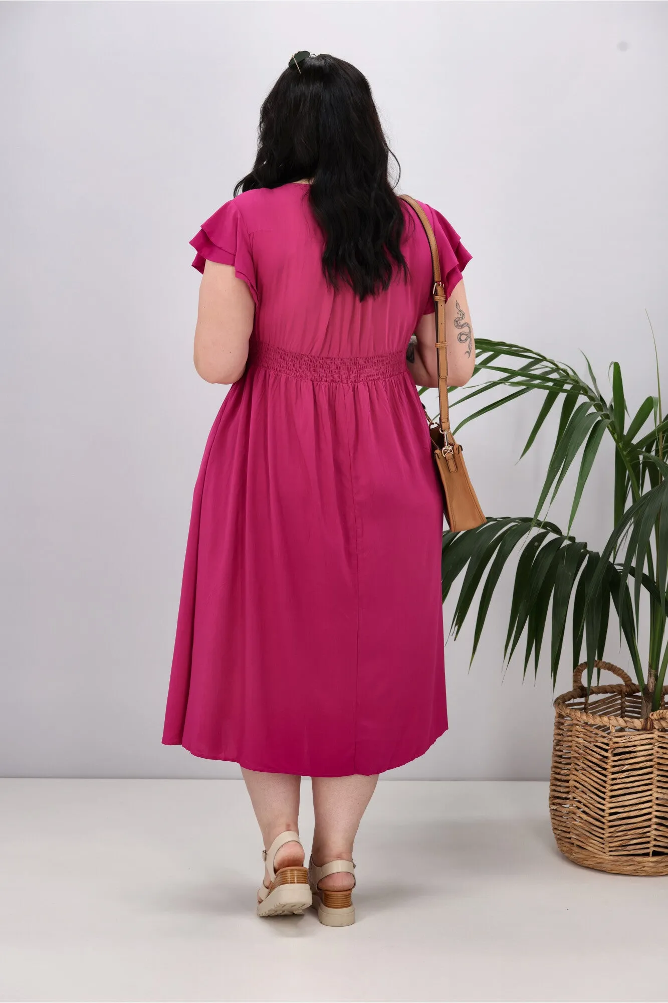 Boho Australia Ridley Dress Magenta