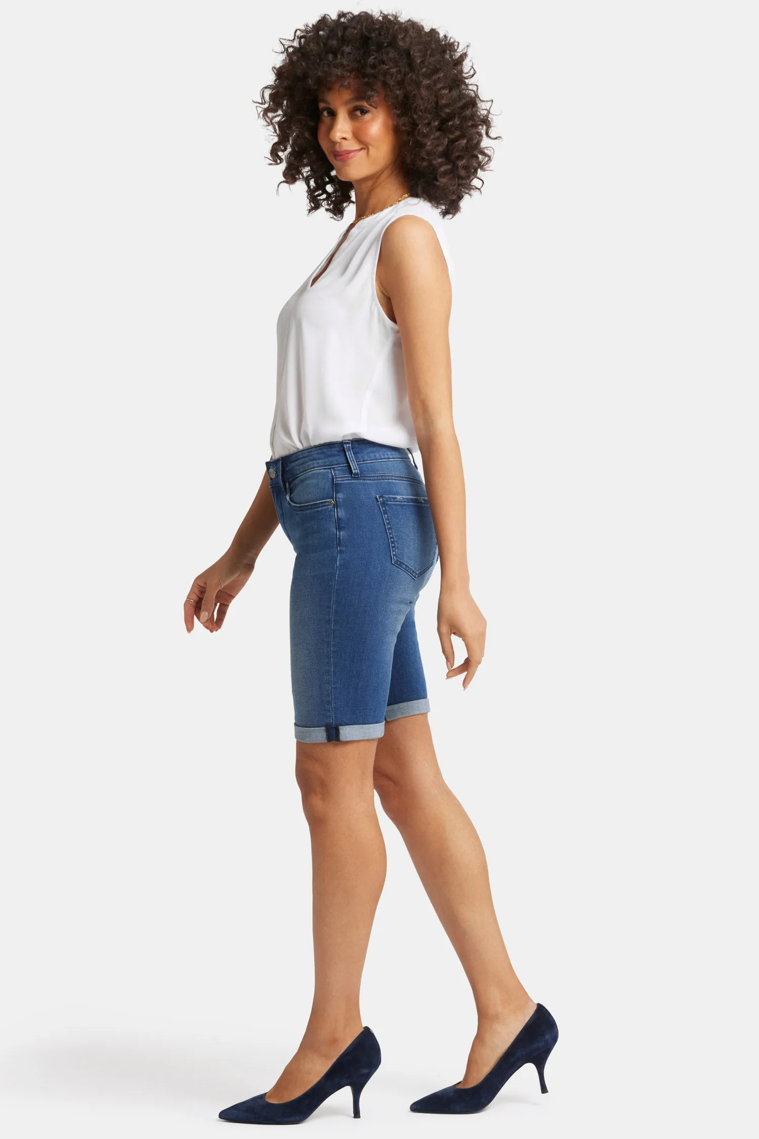 Briella 11 Inch Denim Shorts - Cascade Wave
