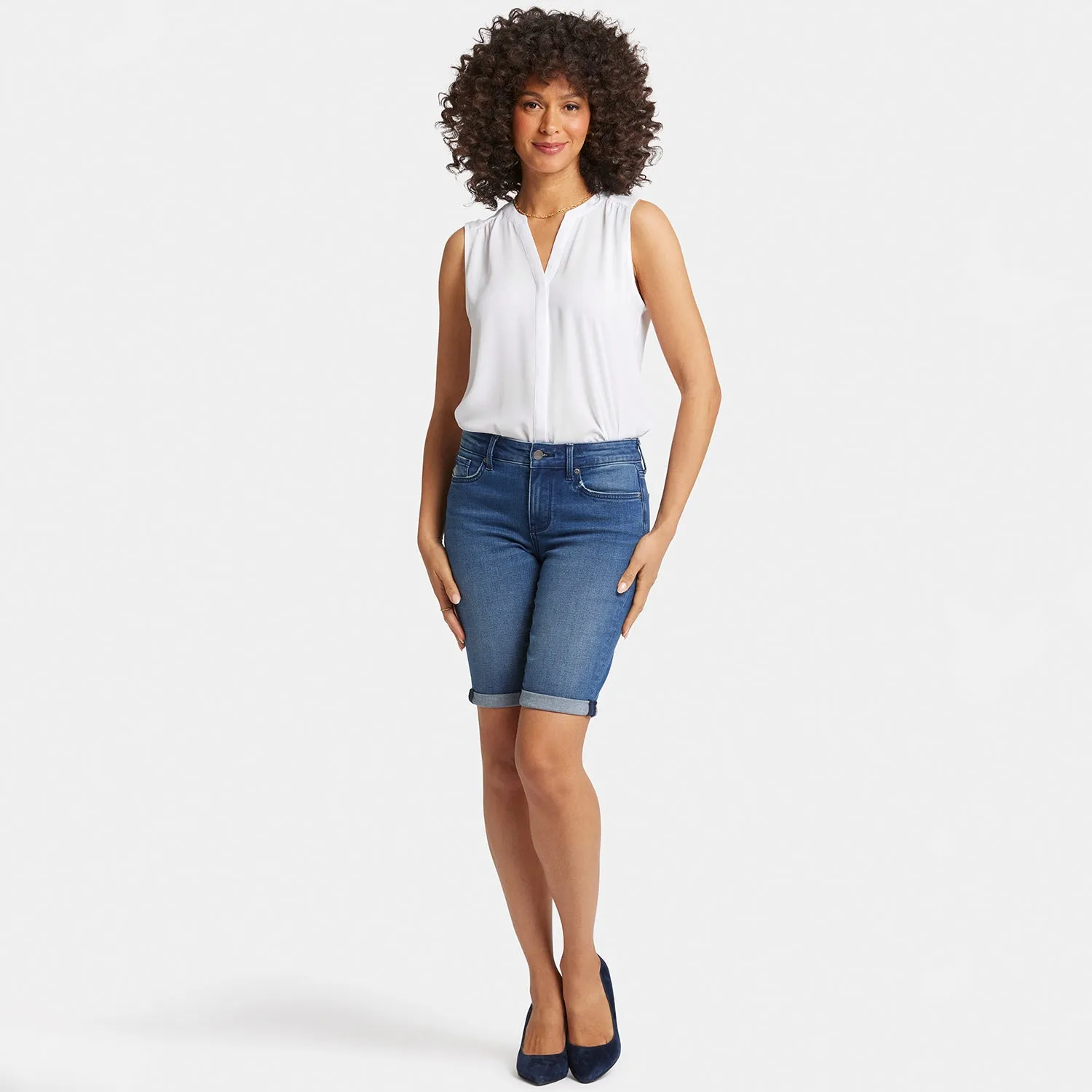 Briella 11 Inch Denim Shorts - Cascade Wave