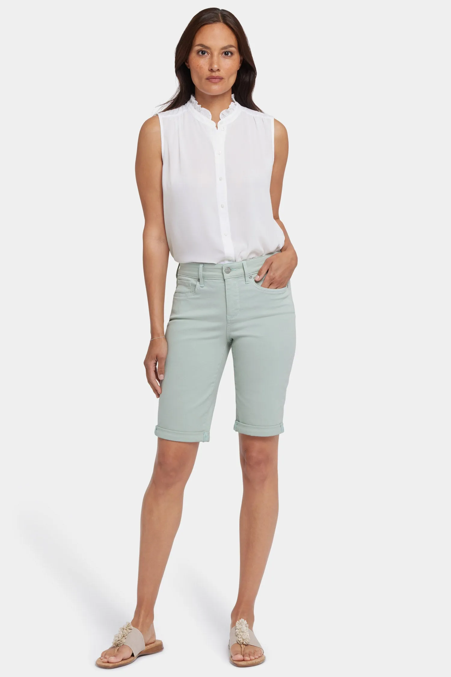 Briella 11 Inch Denim Shorts - Tomatillo