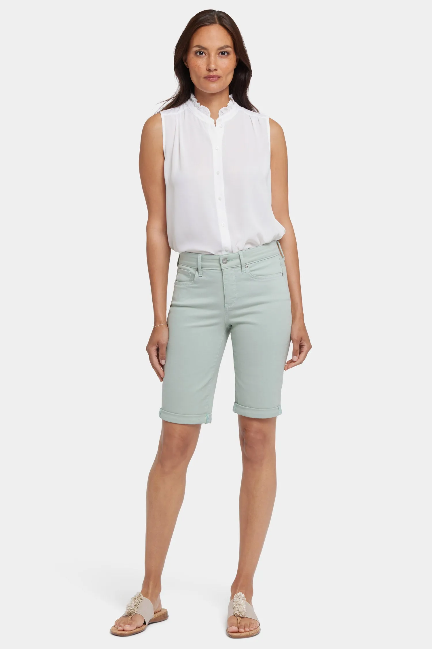 Briella 11 Inch Denim Shorts - Tomatillo
