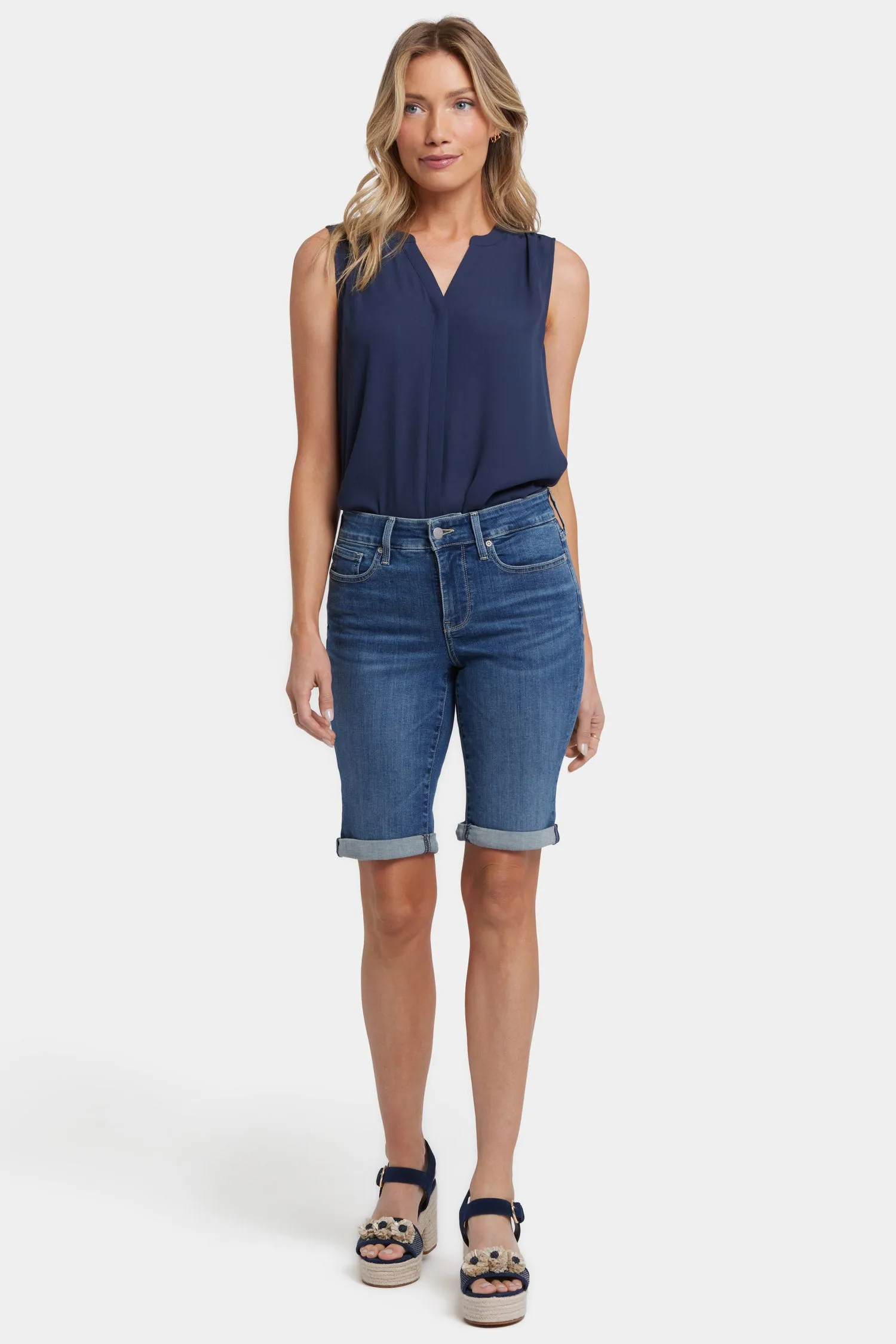 Briella 11 Inch Denim Shorts - Valencia Surf