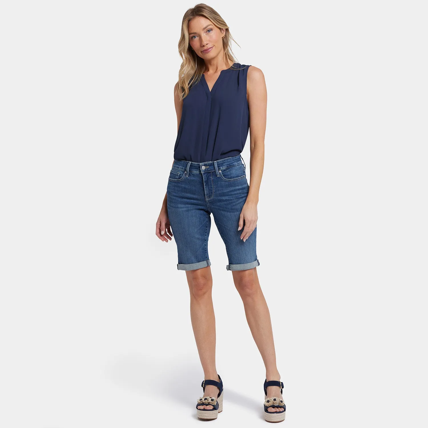 Briella 11 Inch Denim Shorts - Valencia Surf