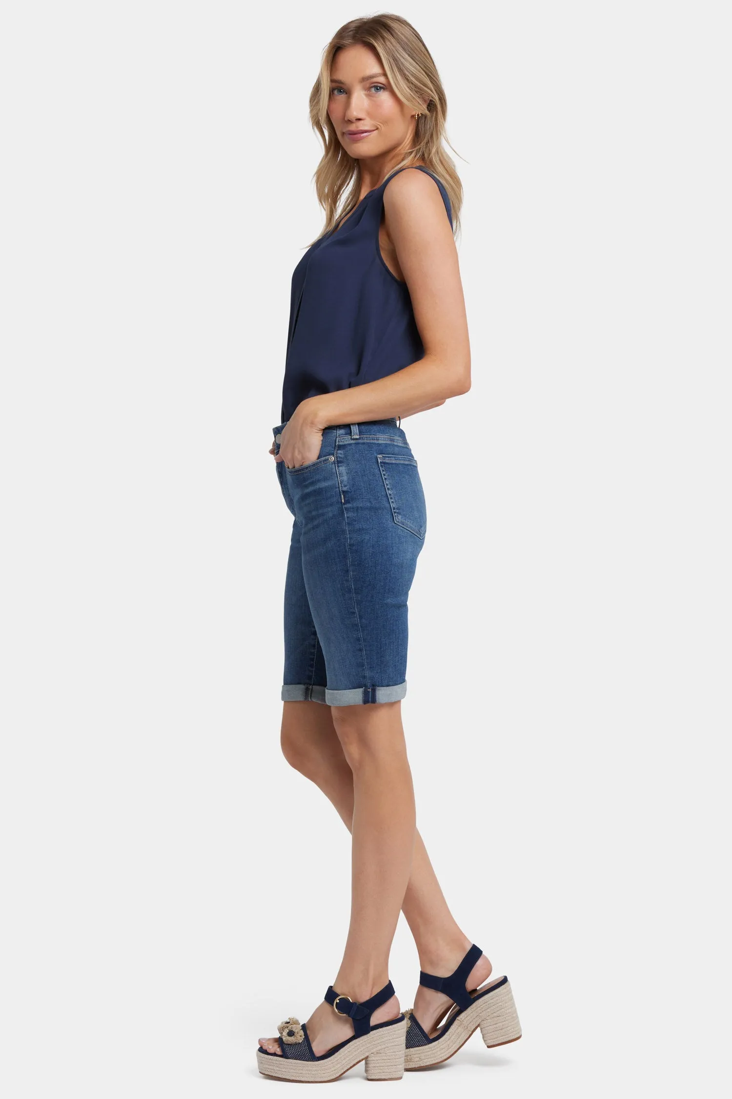 Briella 11 Inch Denim Shorts - Valencia Surf
