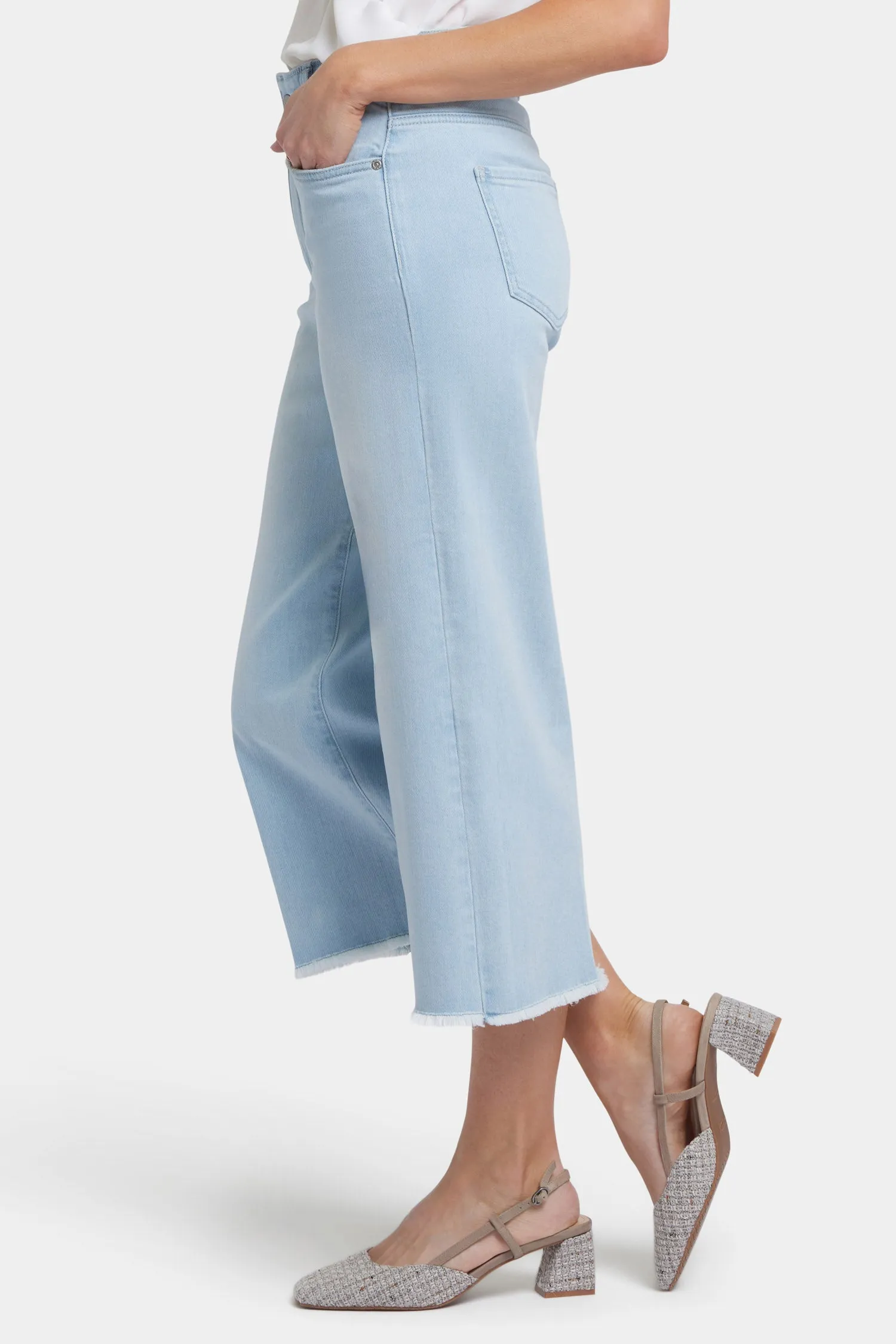 Brigitte Wide Leg Capri Jeans - Clear Waters