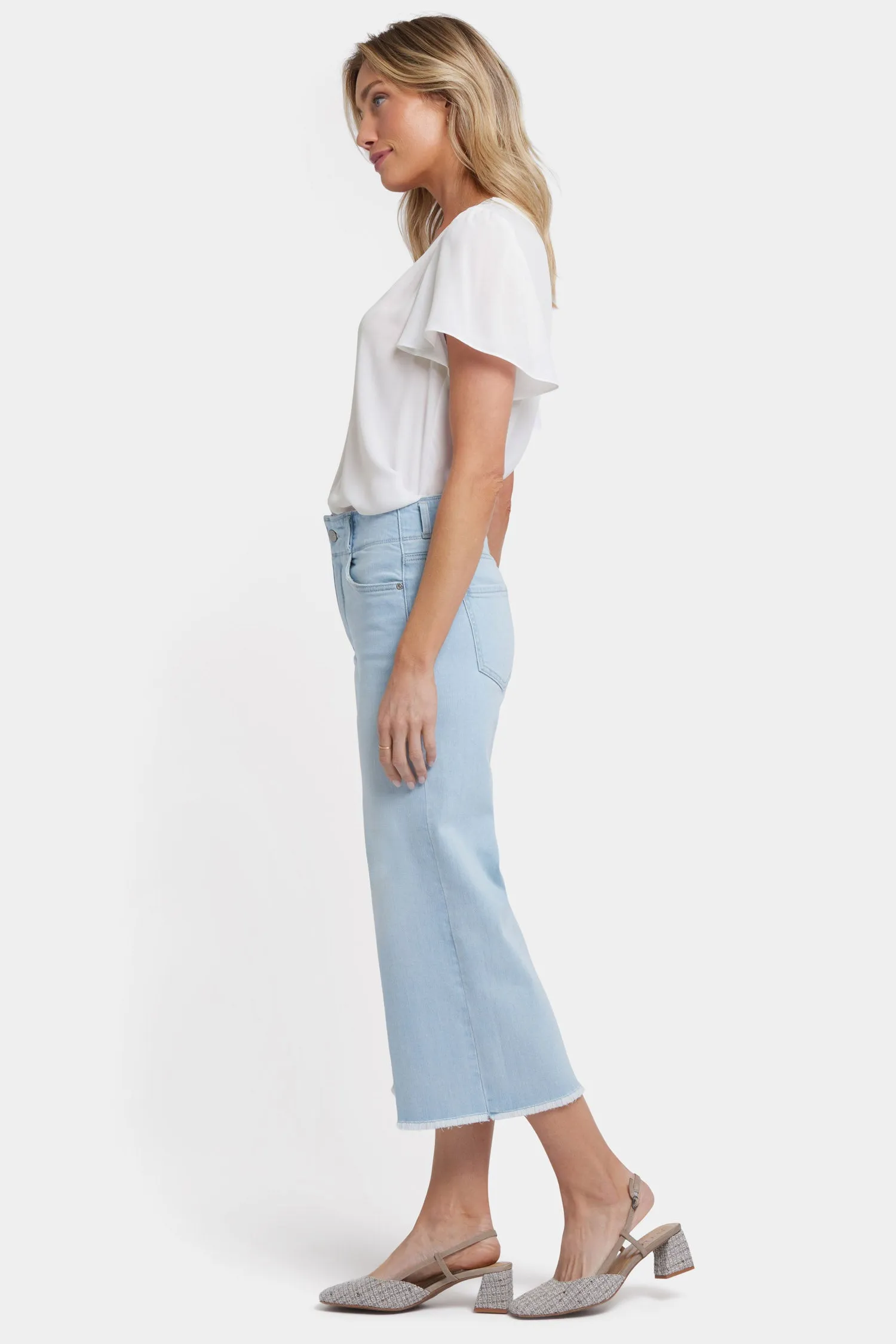 Brigitte Wide Leg Capri Jeans - Clear Waters
