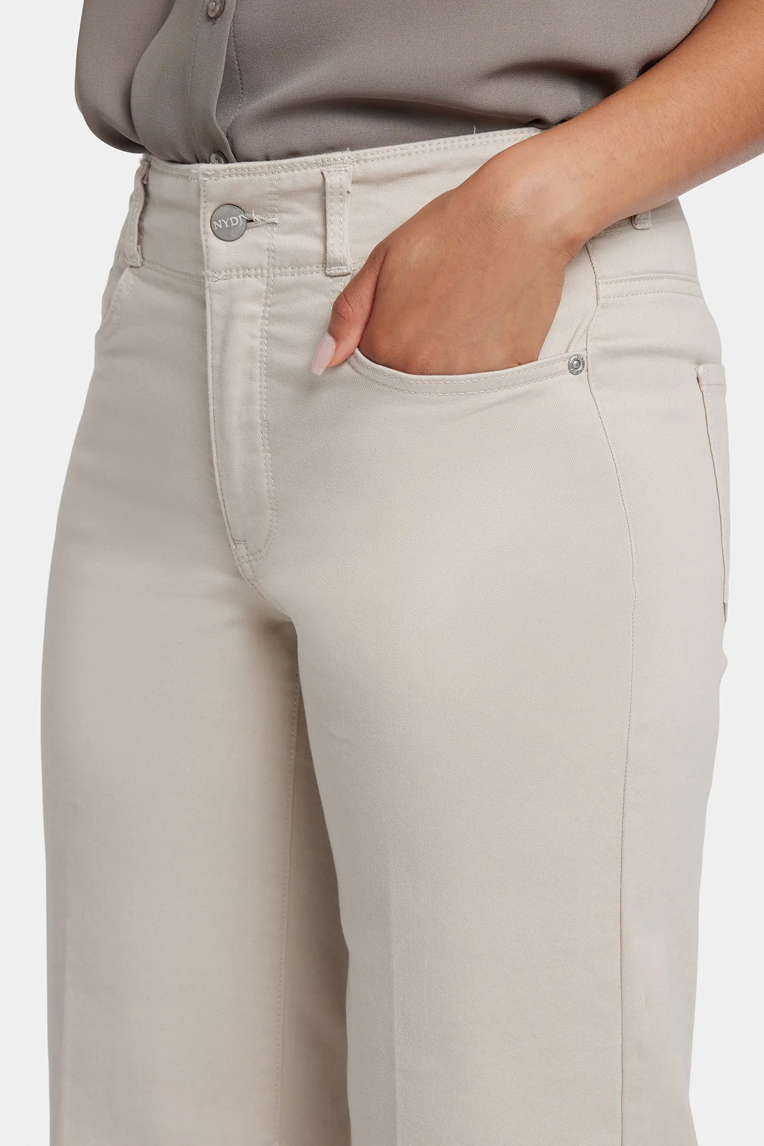 Brigitte Wide Leg Capri Jeans - Feather