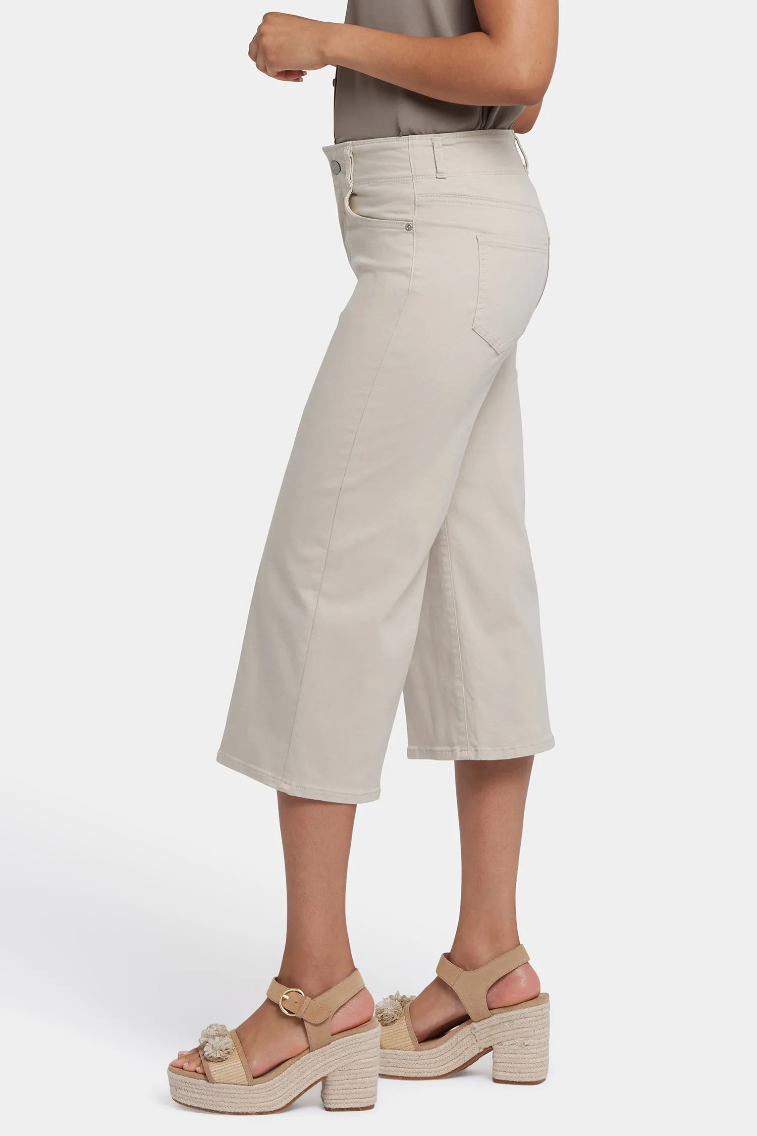 Brigitte Wide Leg Capri Jeans - Feather