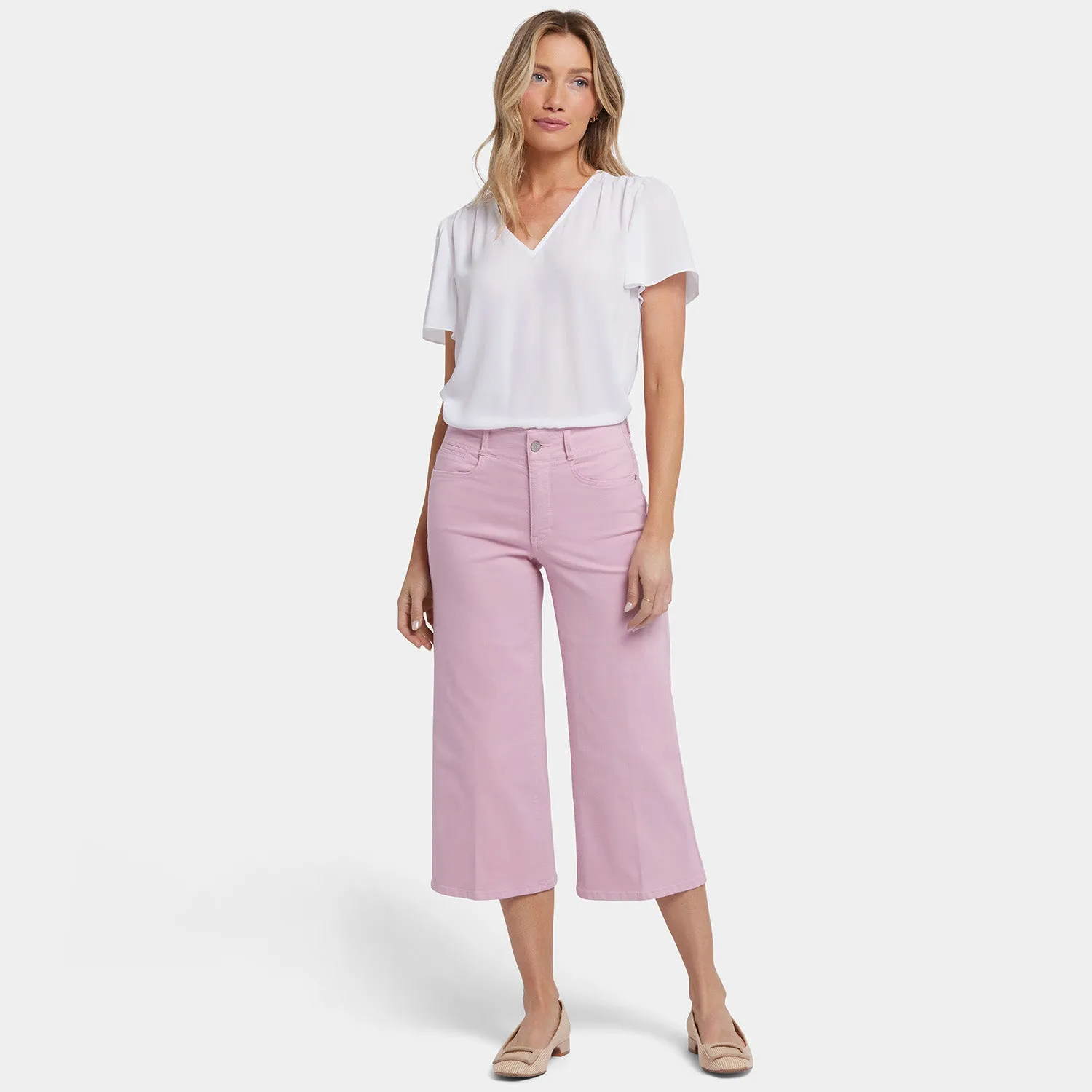 Brigitte Wide Leg Capri Jeans - Pink Nectar