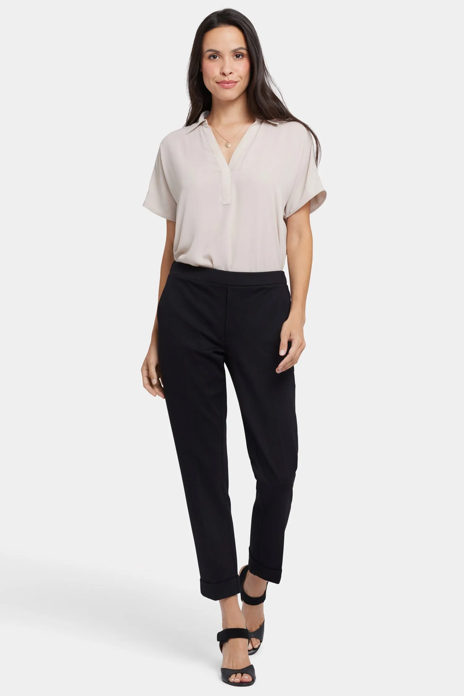 Cassidy Ankle Pull-On Trouser Pants - Black