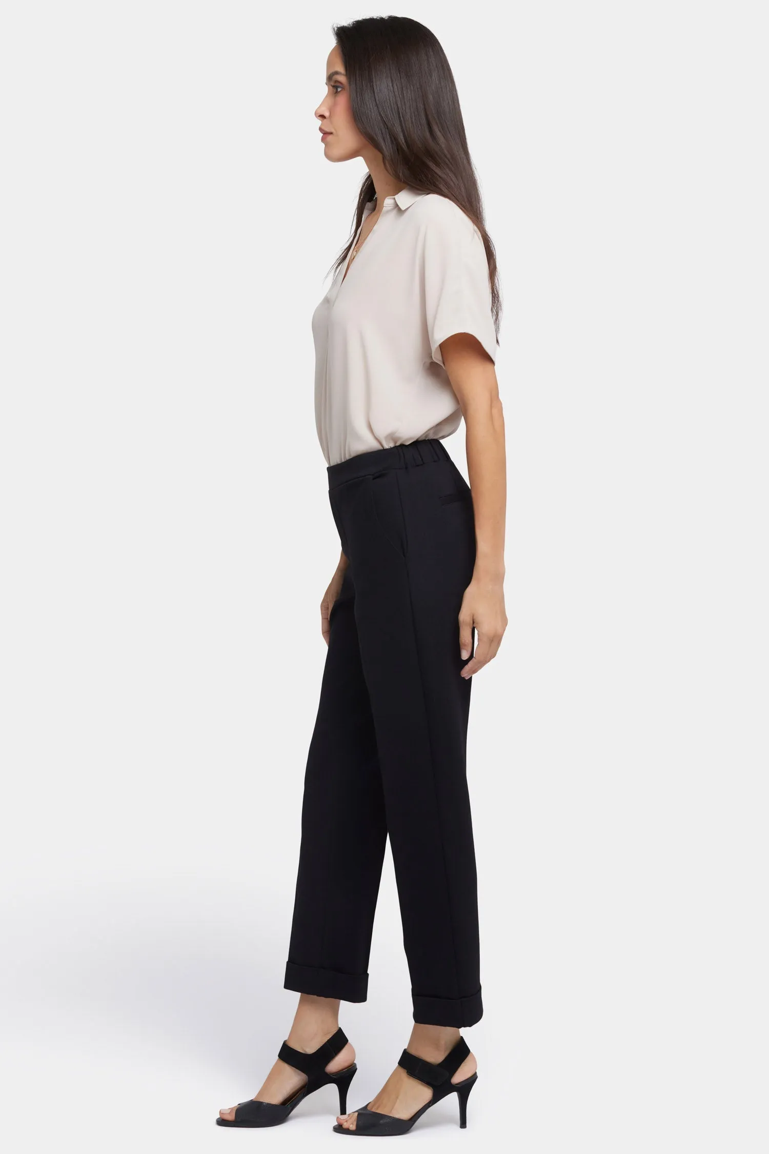 Cassidy Ankle Pull-On Trouser Pants - Black
