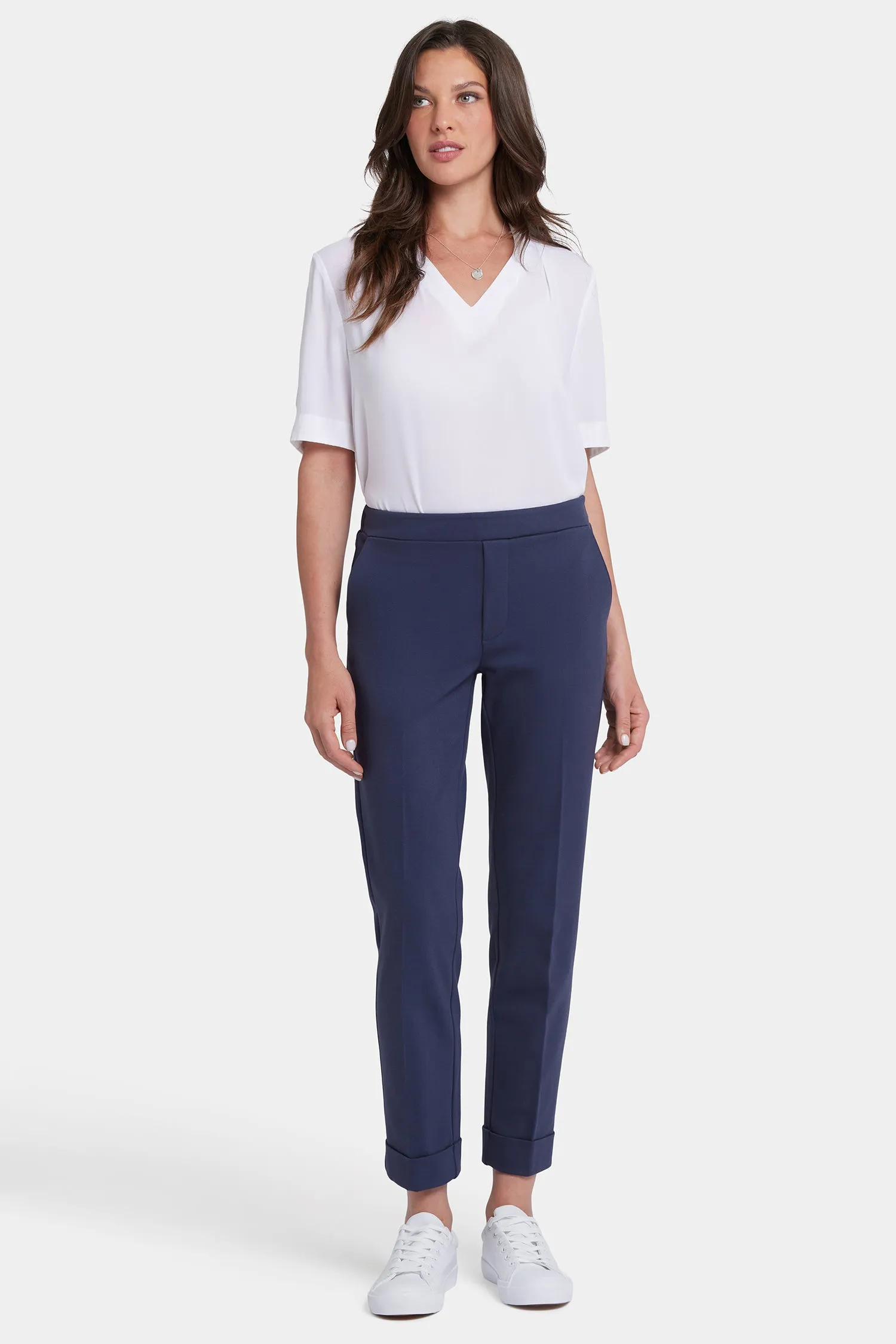 Cassidy Ankle Pull-On Trouser Pants - Oxford Navy