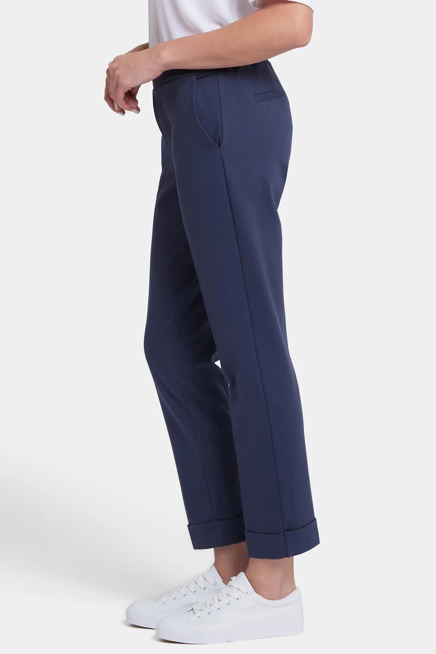 Cassidy Ankle Pull-On Trouser Pants - Oxford Navy