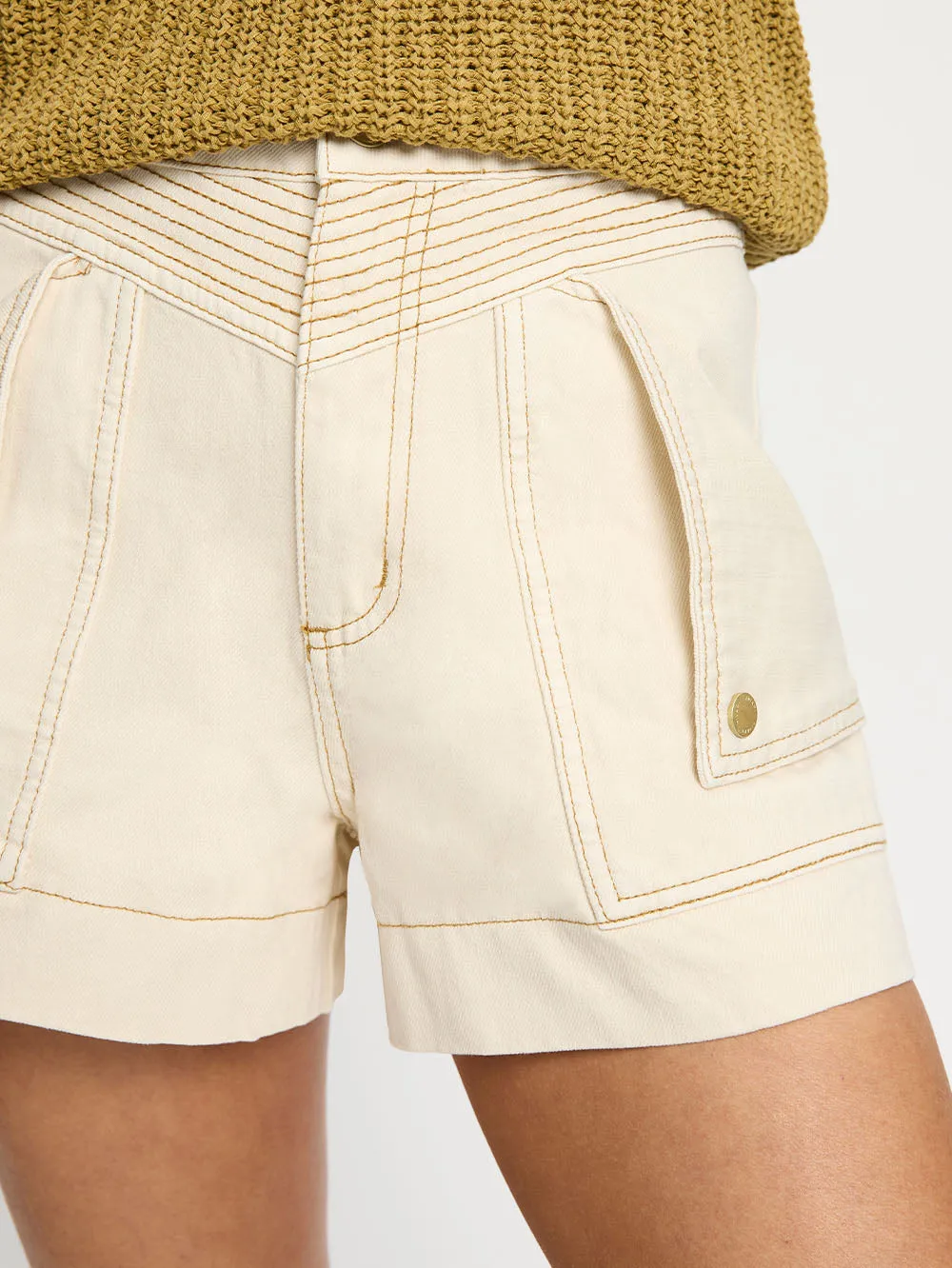 Celene Denim Short - Cream