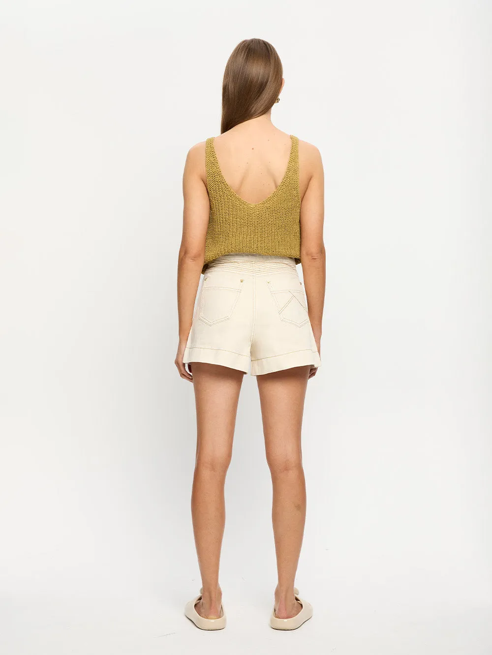 Celene Denim Short - Cream