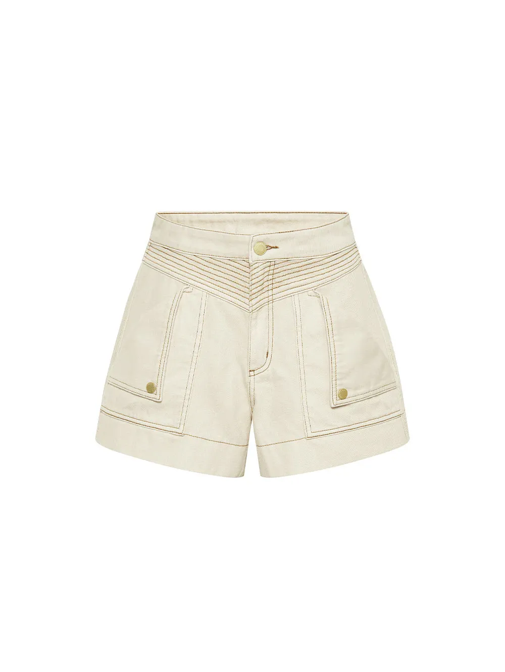 Celene Denim Short - Cream
