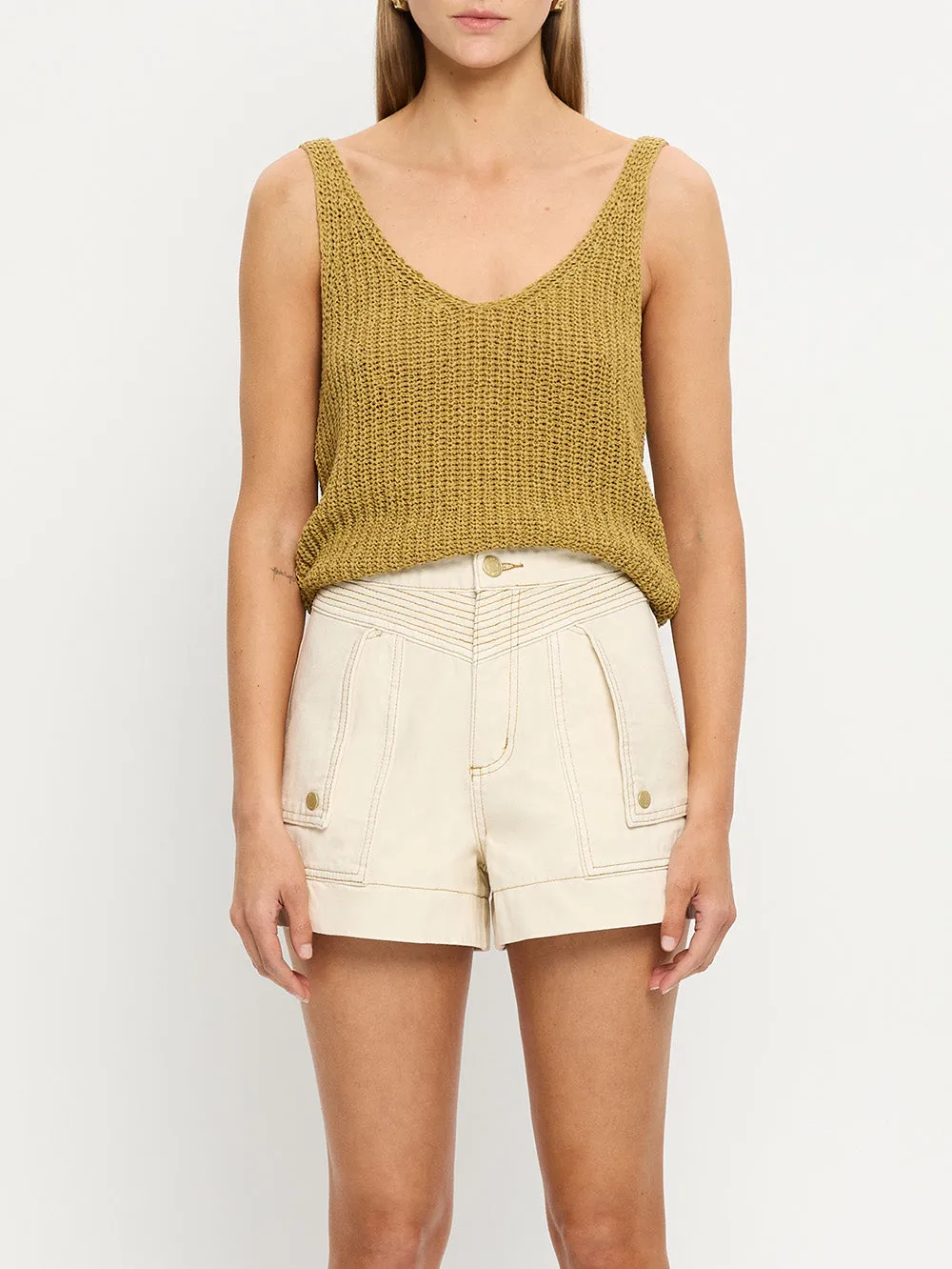 Celene Denim Short - Cream