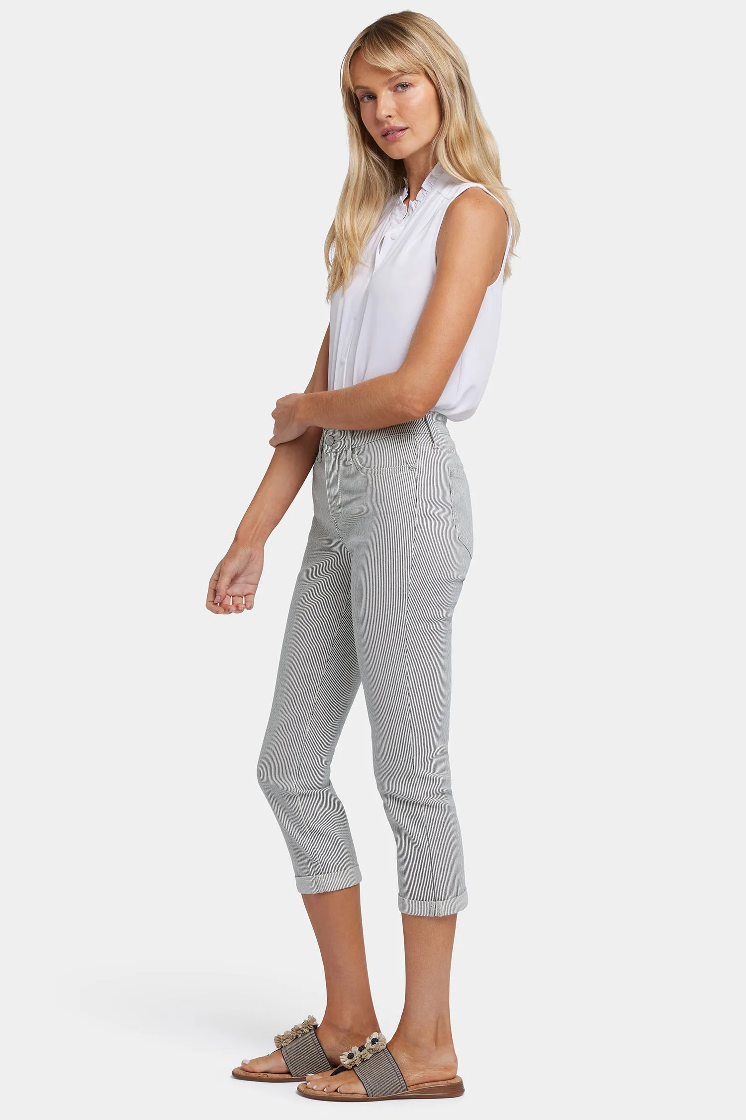 Chloe Skinny Capri Jeans - Luarca Stripe