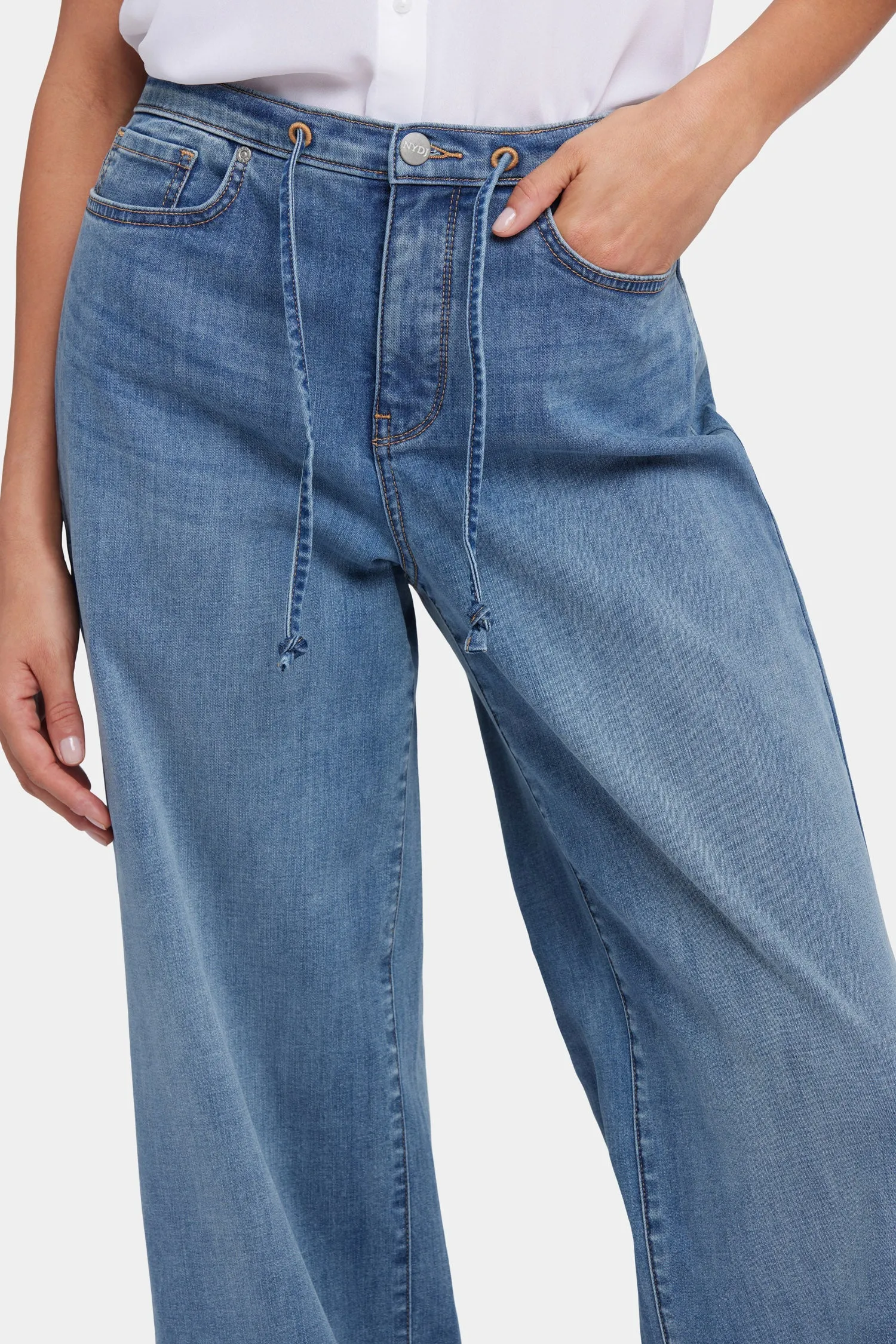 Cindi Relaxed Wide Leg Jeans - Majorca Bay