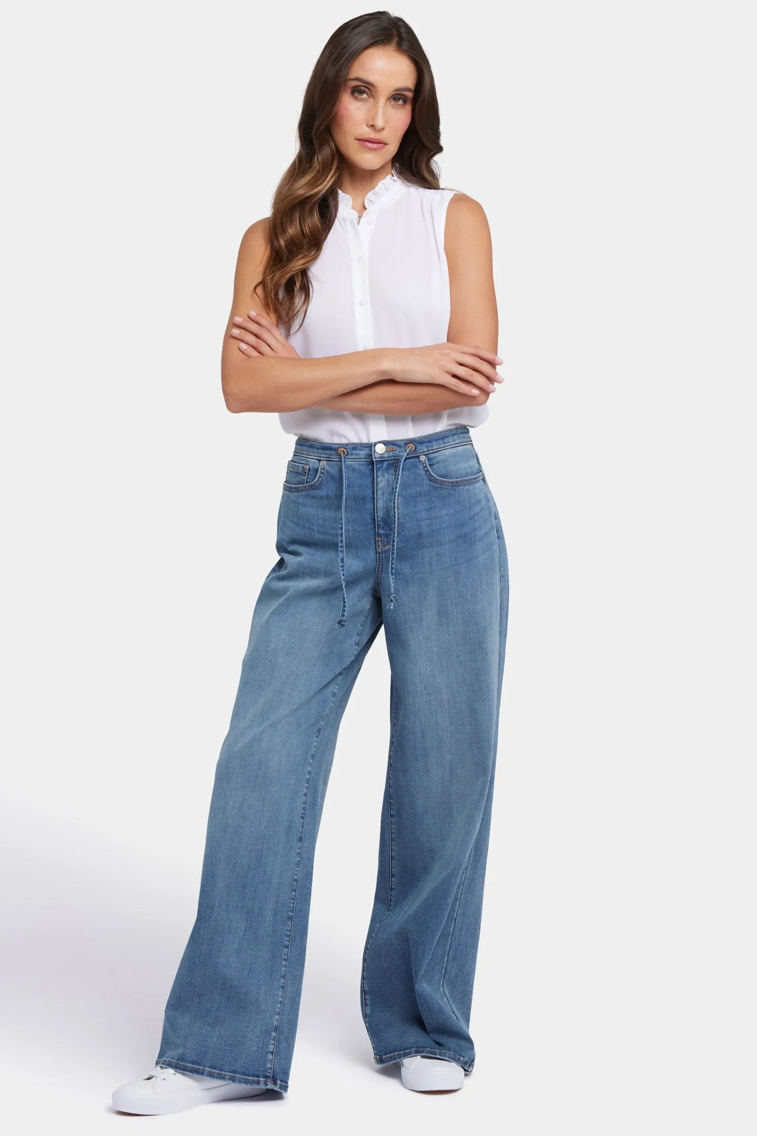 Cindi Relaxed Wide Leg Jeans - Majorca Bay