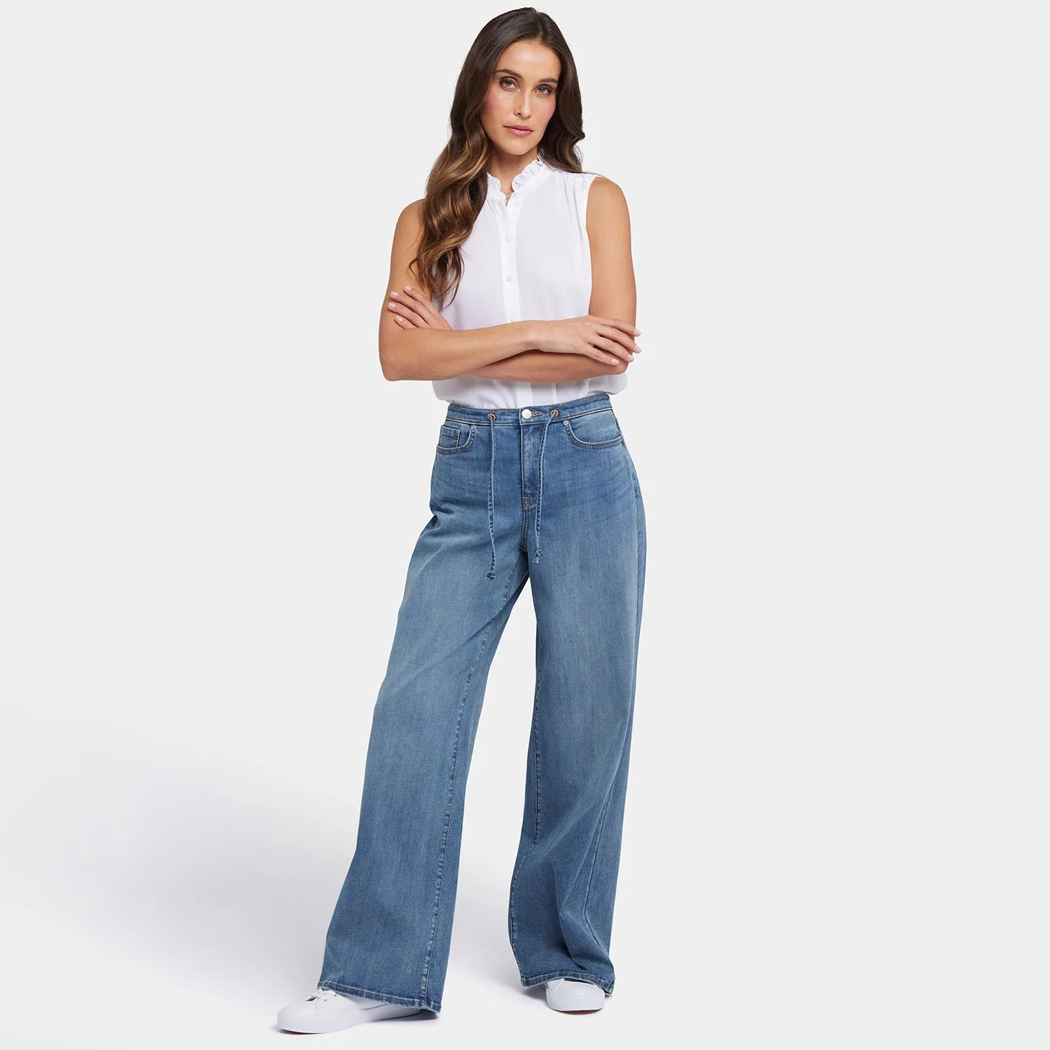 Cindi Relaxed Wide Leg Jeans - Majorca Bay